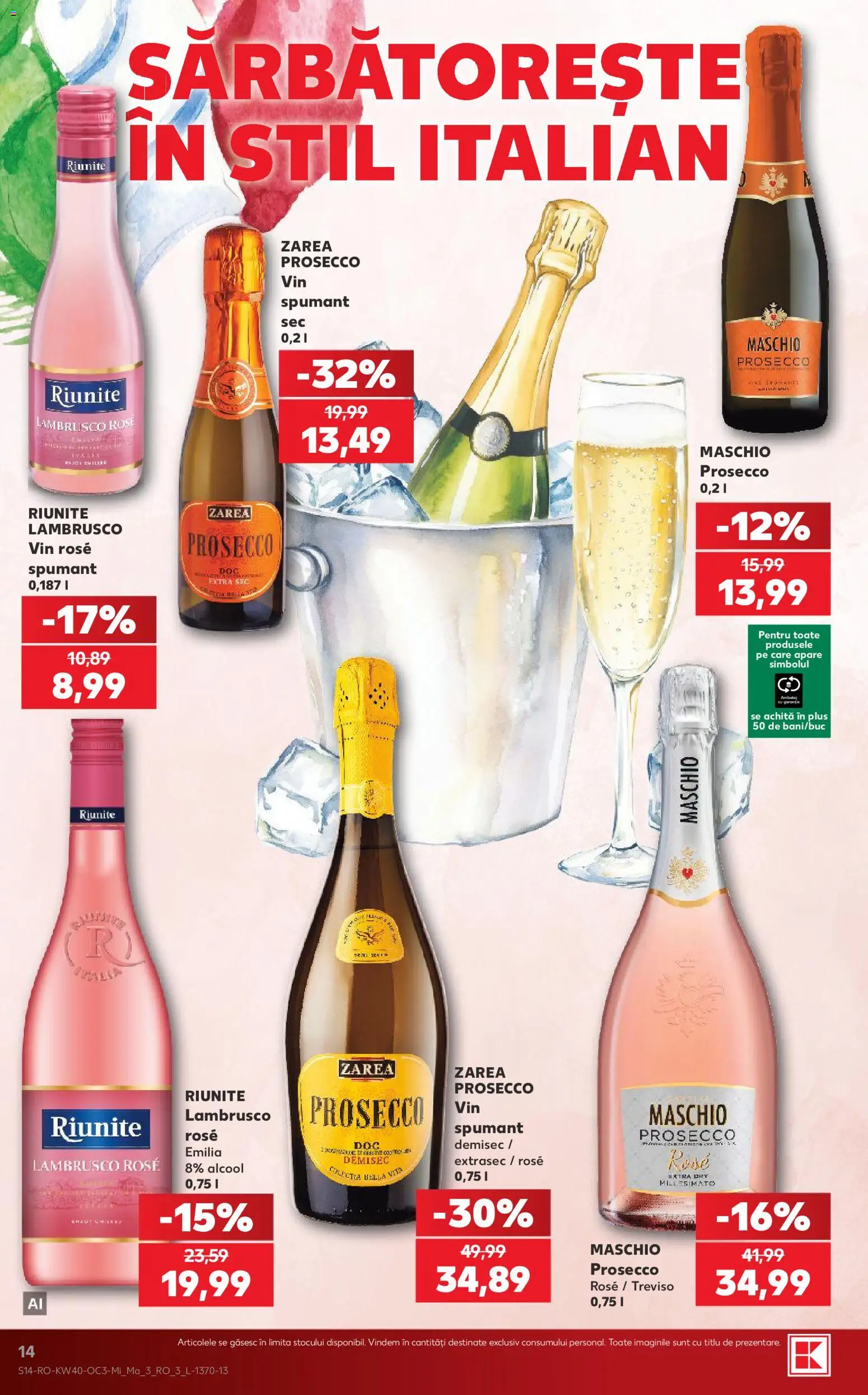 Catalog Kaufland 30 Septembrie - 5 Octombrie 2026 | Pagina 14 | Produse: Vin rose, Lambrusco, Prosecco, Vin