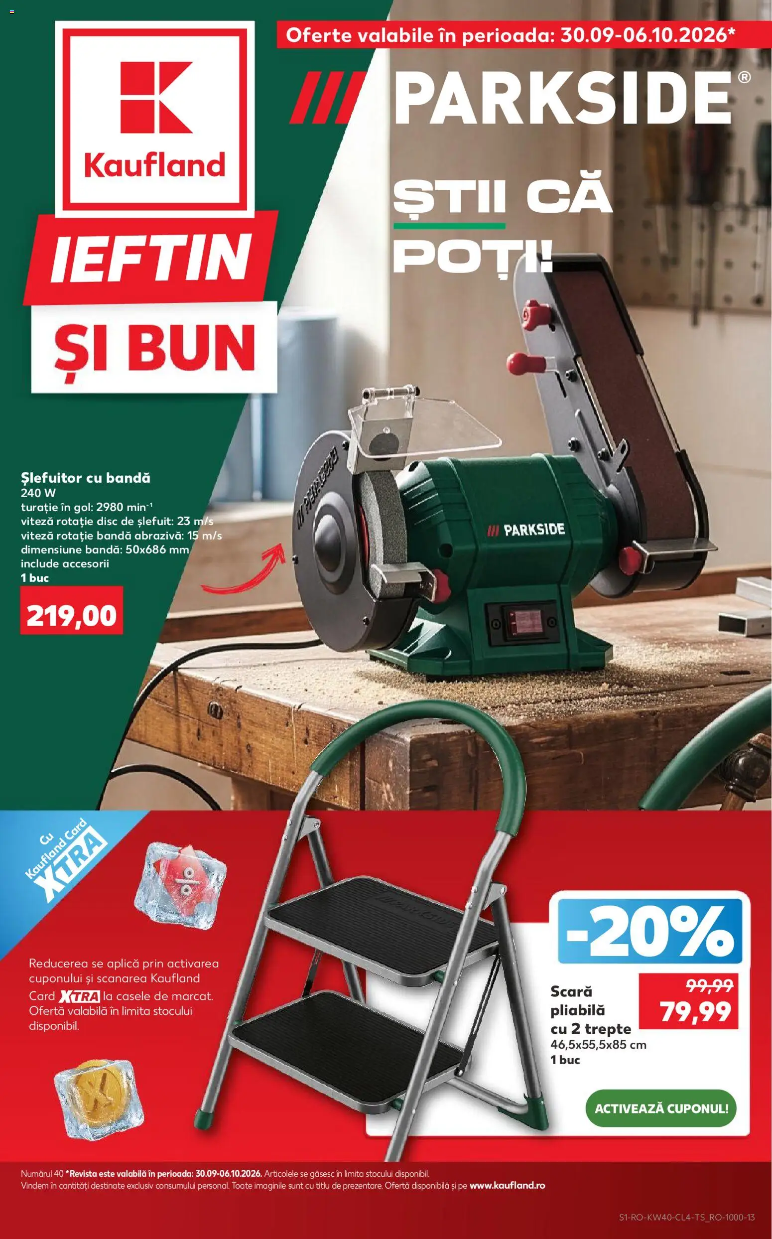 Catalog Kaufland 30 Septembrie - 5 Octombrie 2026 | Pagina 1 | Produse: Slefuitor, Disc, Parkside, Scară