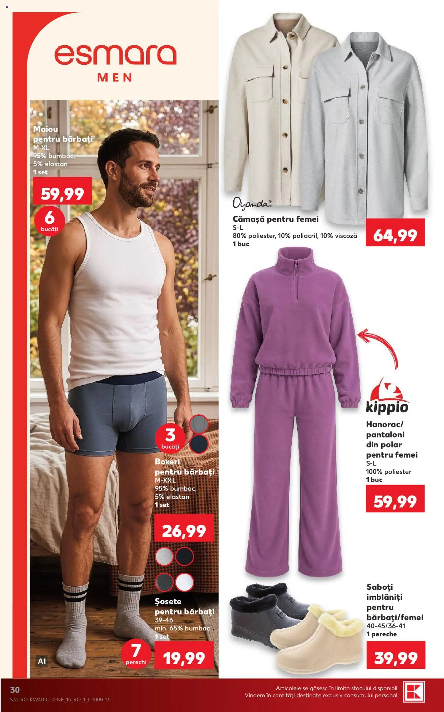 Catalog Kaufland 30 Septembrie - 5 Octombrie 2026 | Pagina 30 | Produse: Saboti, Maiou, Pantaloni, Șosete