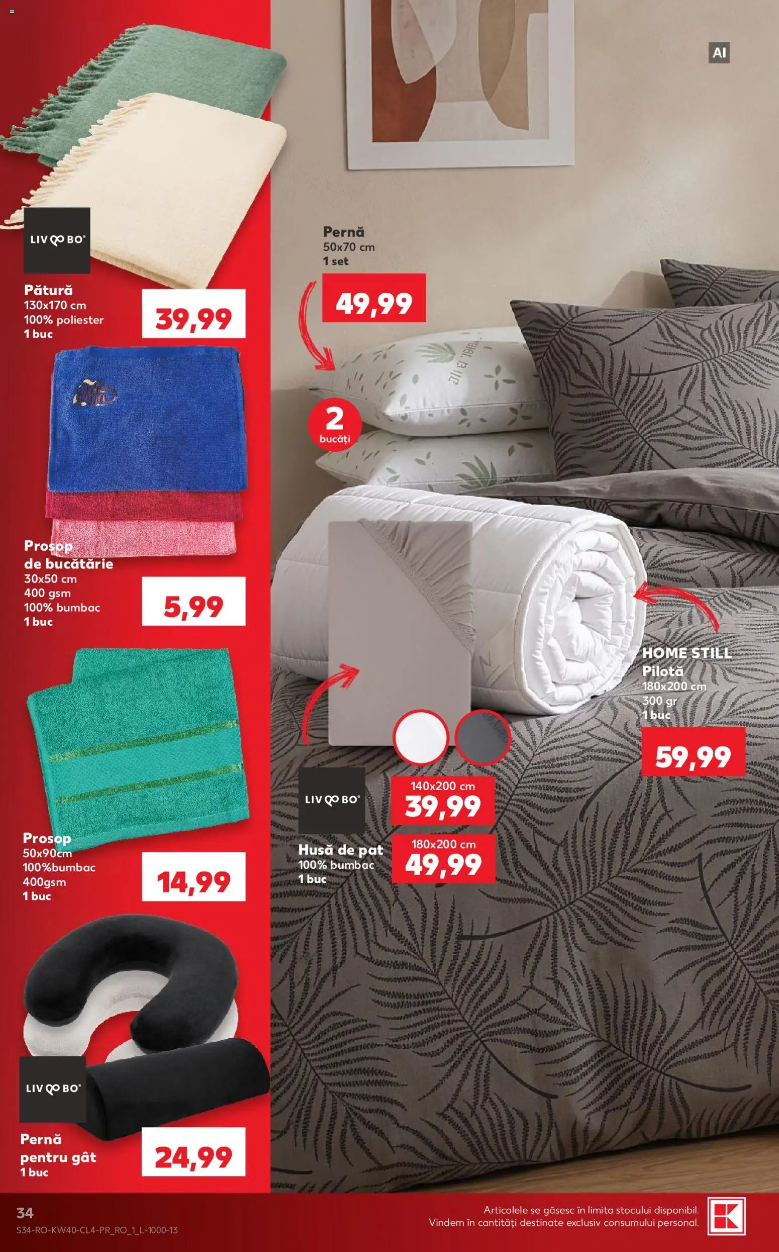 Catalog Kaufland 30 Septembrie - 5 Octombrie 2026 | Pagina 34 | Produse: Home Still, Pat, Pătură, Bucătărie