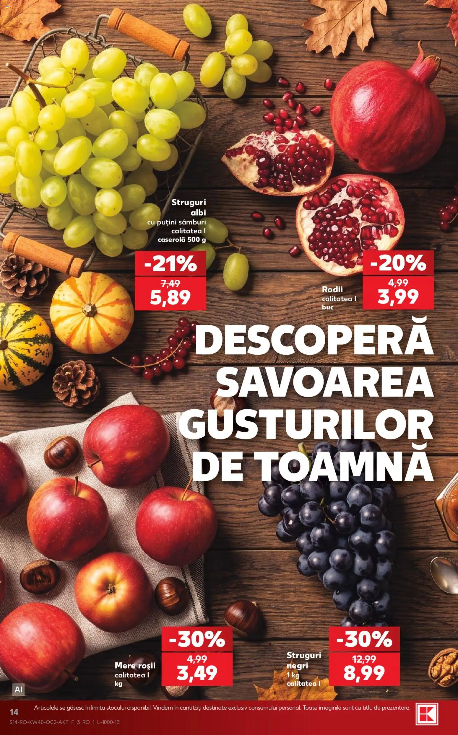 Catalog Kaufland 30 Septembrie - 5 Octombrie 2026 | Pagina 14 | Produse: Struguri, Caserola, Mere, Roșii