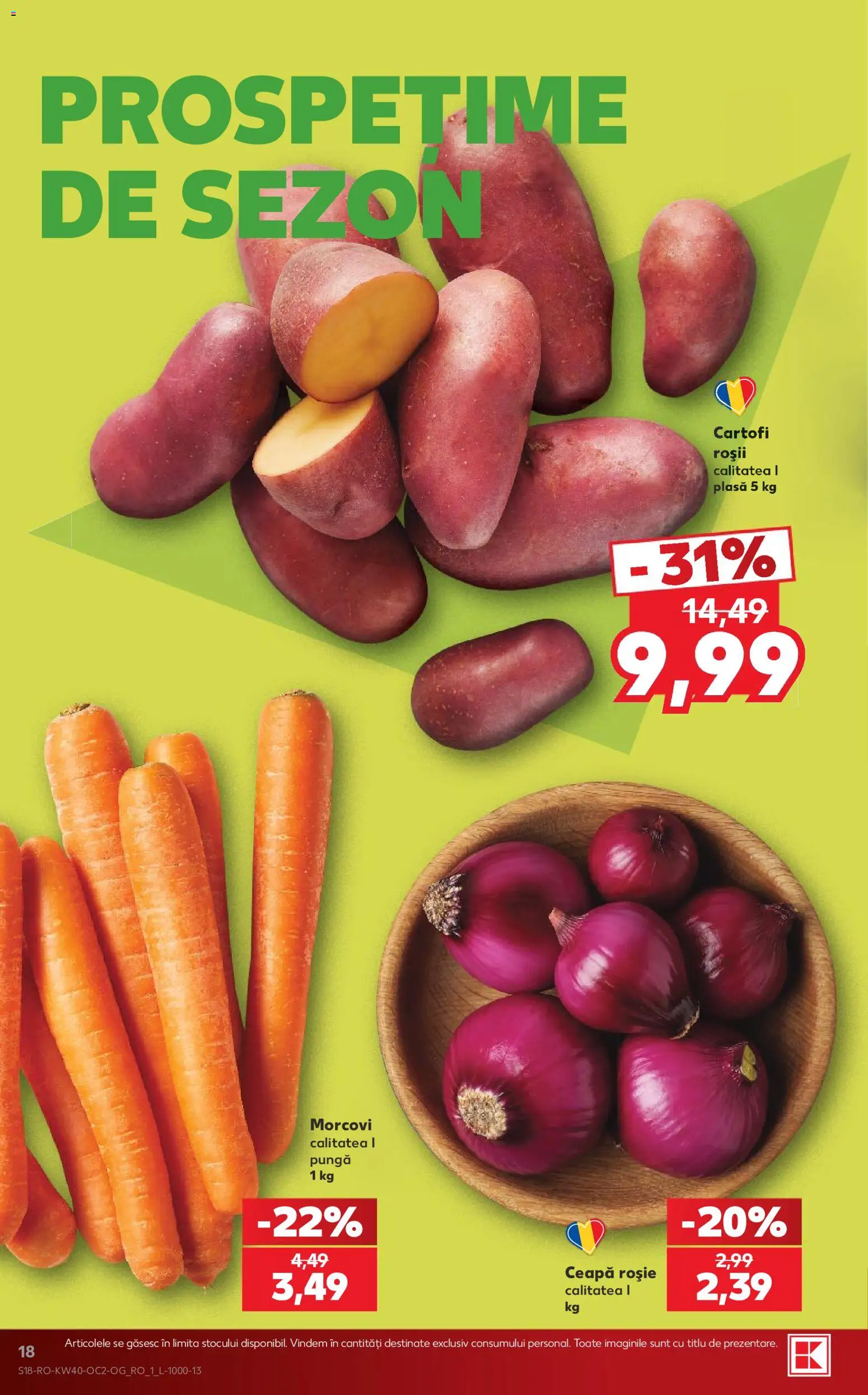 Catalog Kaufland 30 Septembrie - 5 Octombrie 2026 | Pagina 18 | Produse: Roșii, Morcovi, Cartofi, Ceapă
