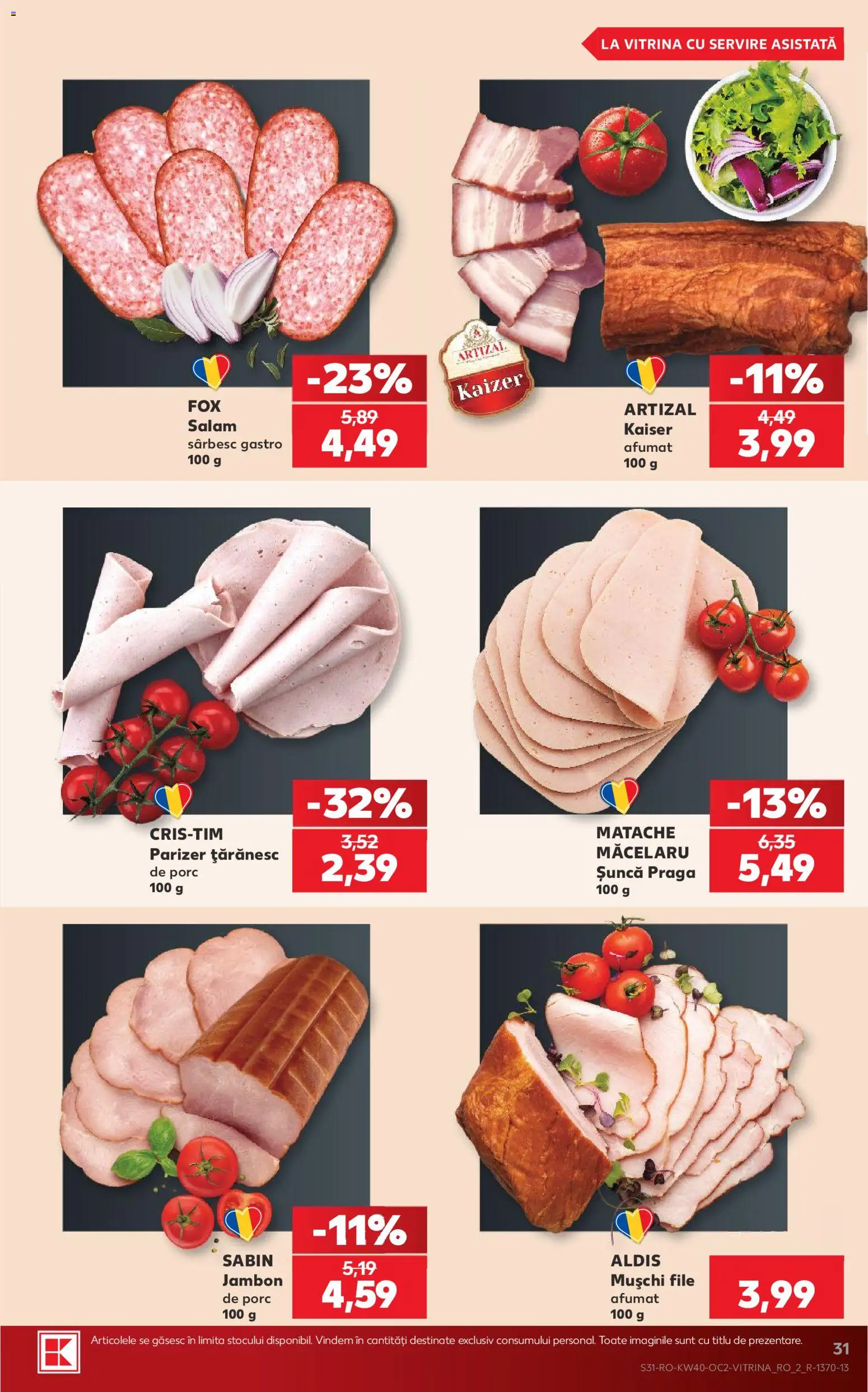 Catalog Kaufland 30 Septembrie - 5 Octombrie 2026 | Pagina 31 | Produse: Sabin, Vitrină, Salam, Șuncă