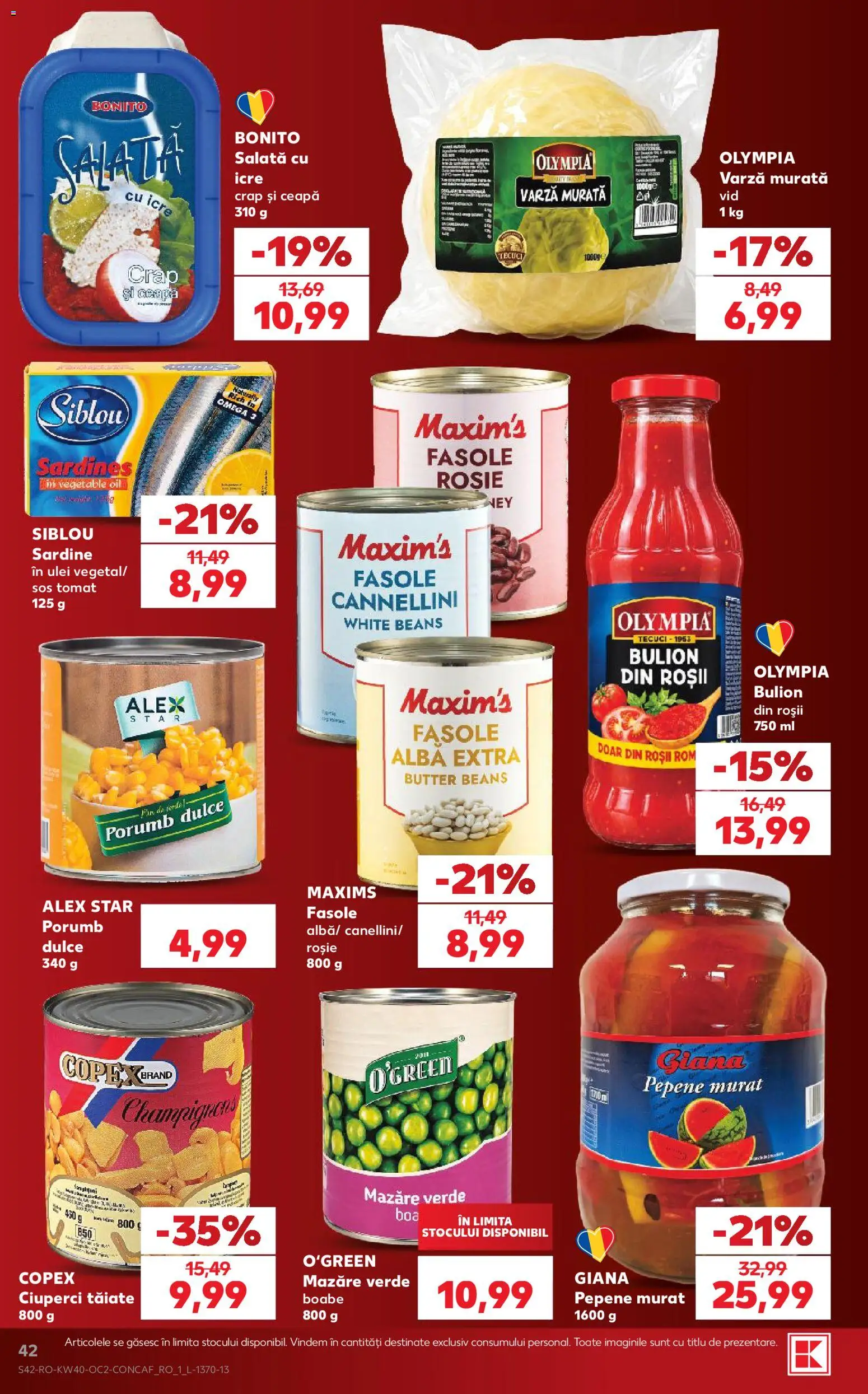 Catalog Kaufland 30 Septembrie - 5 Octombrie 2026 | Pagina 42 | Produse: Mazăre, Bulion, Ciuperci, Porumb