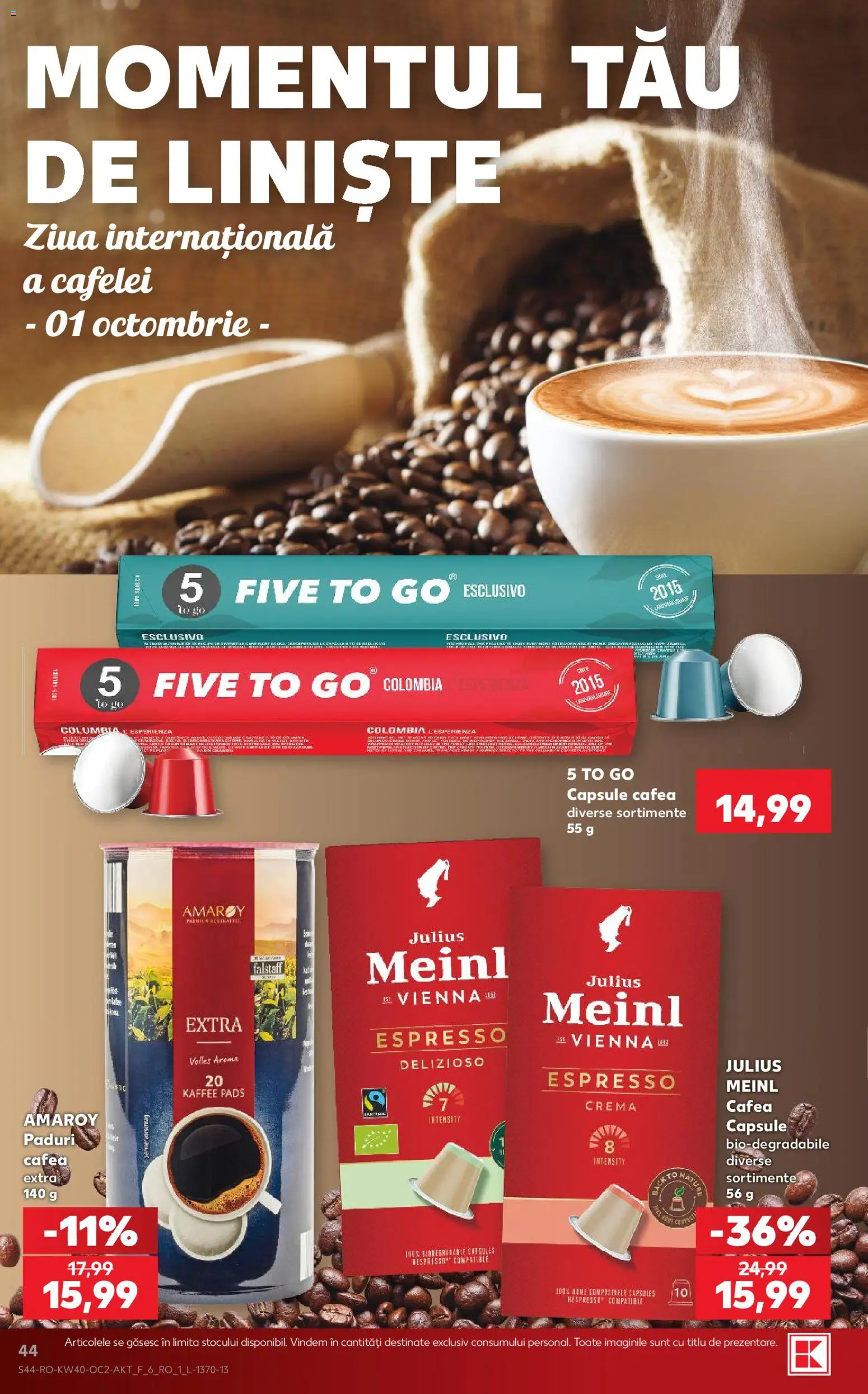 Catalog Kaufland 30 Septembrie - 5 Octombrie 2026 | Pagina 44 | Produse: Cremă, Cafea