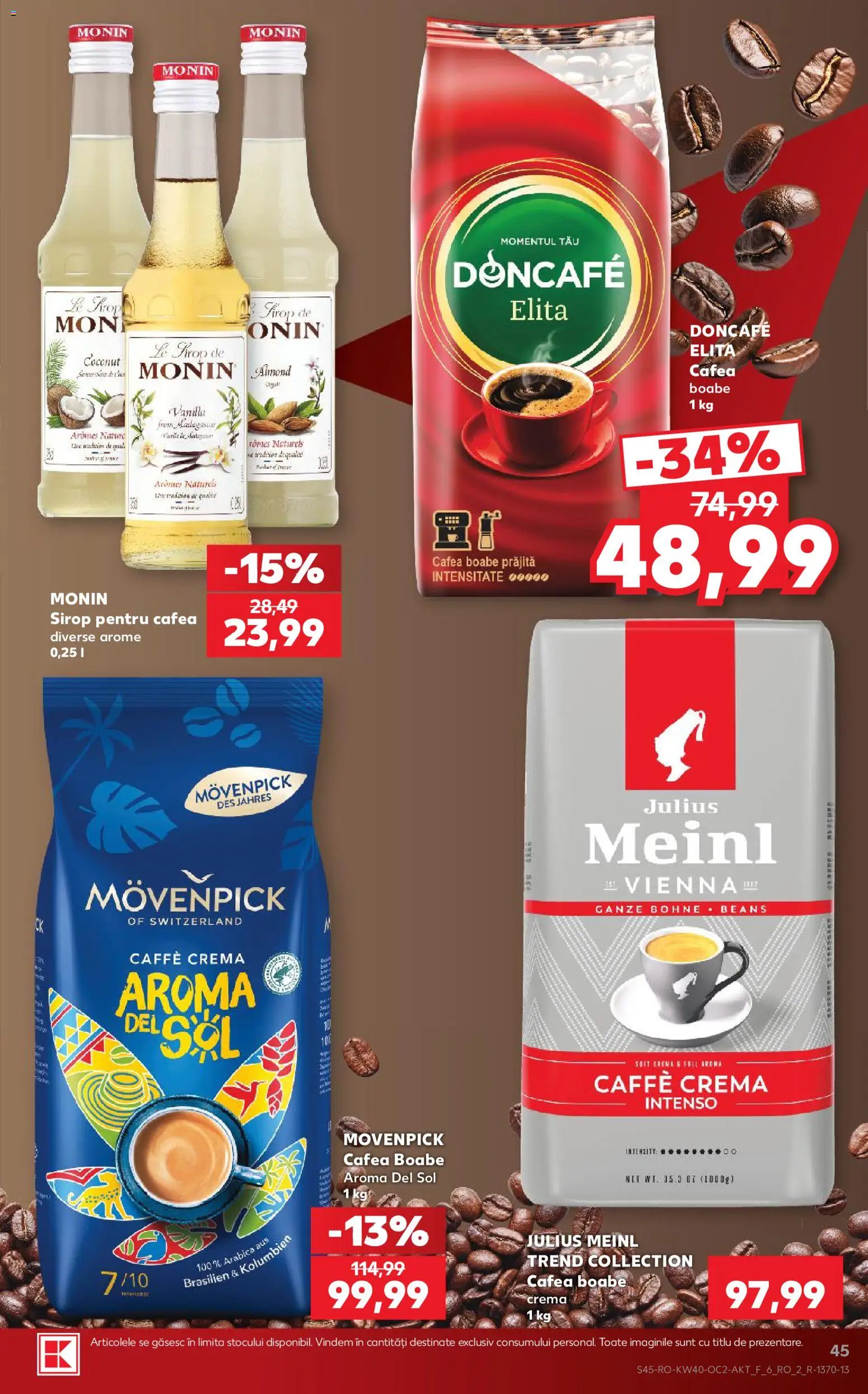 Catalog Kaufland 30 Septembrie - 5 Octombrie 2026 | Pagina 45 | Produse: Monin, Doncafe, Cafea, Sirop