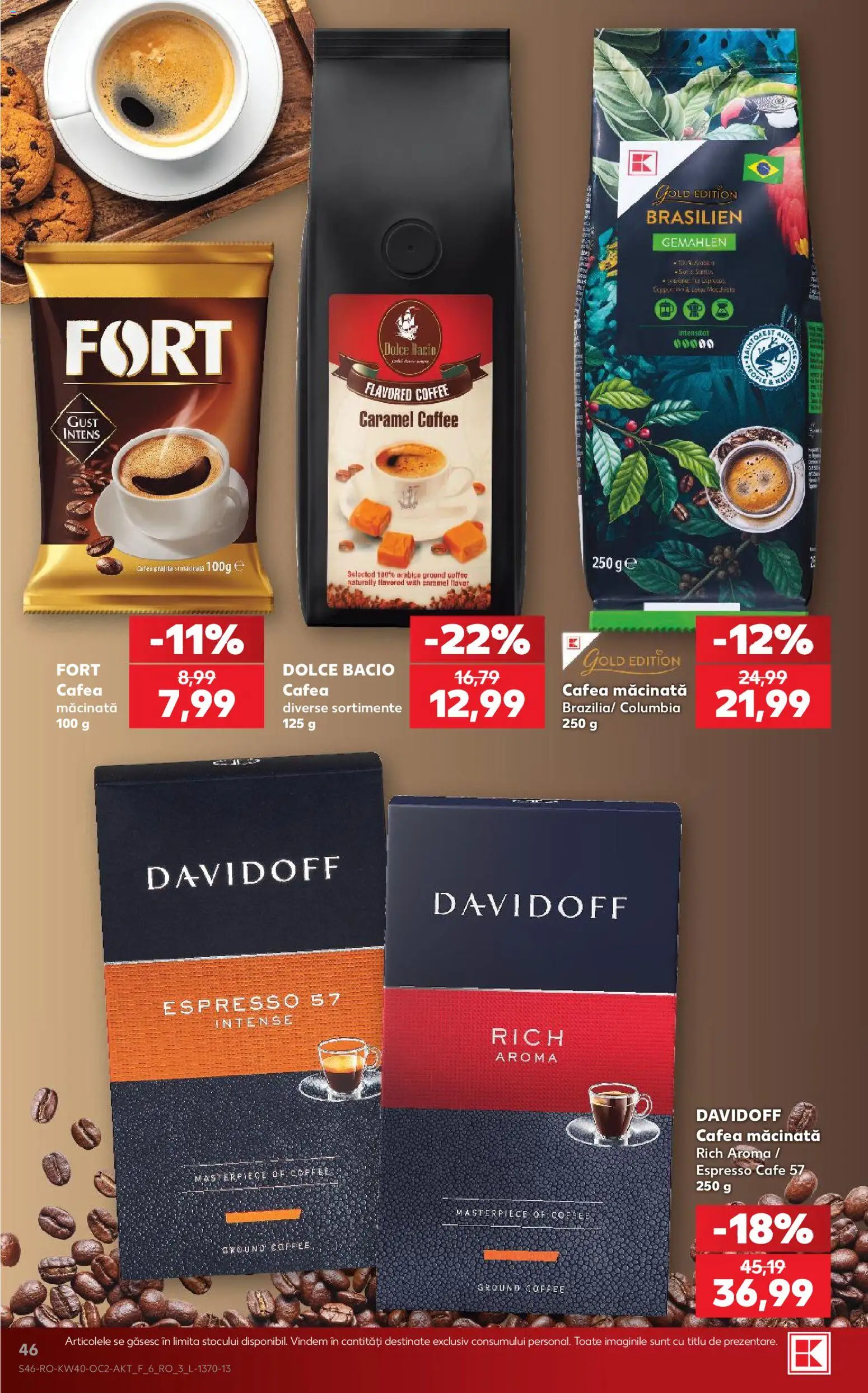 Catalog Kaufland 30 Septembrie - 5 Octombrie 2026 | Pagina 46 | Produse: Cafea macinata, Dolce bacio, Intense, Espresso Cafe