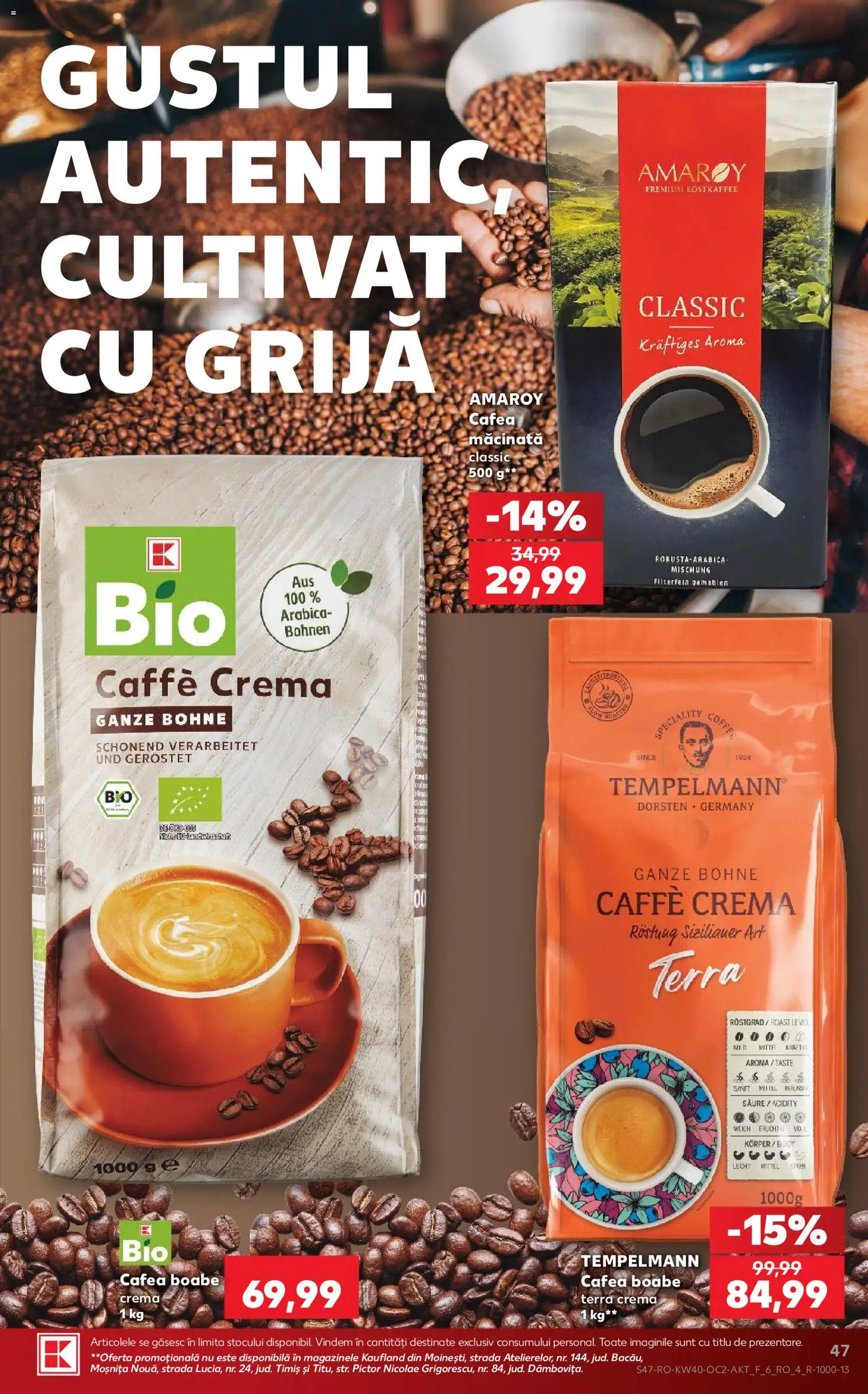 Catalog Kaufland 30 Septembrie - 5 Octombrie 2026 | Pagina 47 | Produse: Cafea macinata, Art, Cremă, Cafea