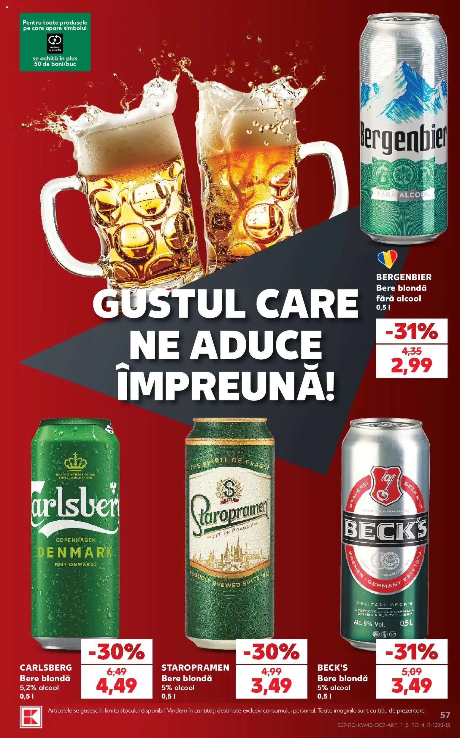 Catalog Kaufland 30 Septembrie - 5 Octombrie 2026 | Pagina 57 | Produse: Staropramen, Bere, Bergenbier, Plus