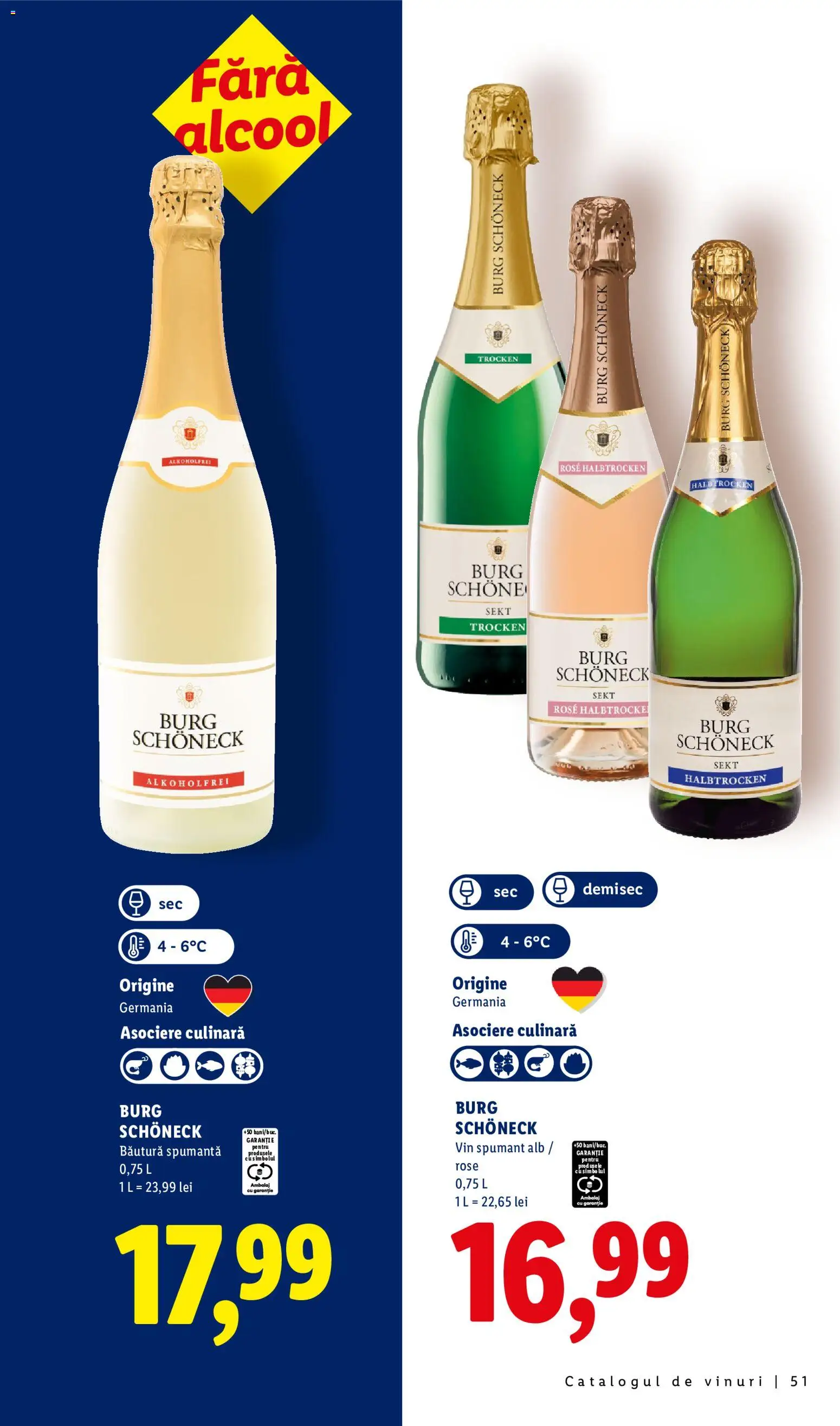 Catalog LIDL 28 Septembrie - 30 Octombrie 2026 | Pagina 51 | Produse: Vin spumant, Burg schoneck, Vin