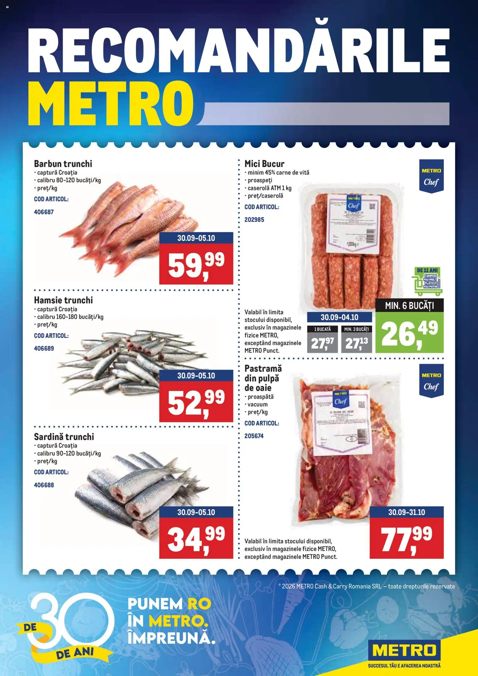 Catalog METRO 29 Septembrie - 4 Octombrie 2026 | Pagina 1 | Produse: Vită, Caserola, Carne De Vită, Trunchi