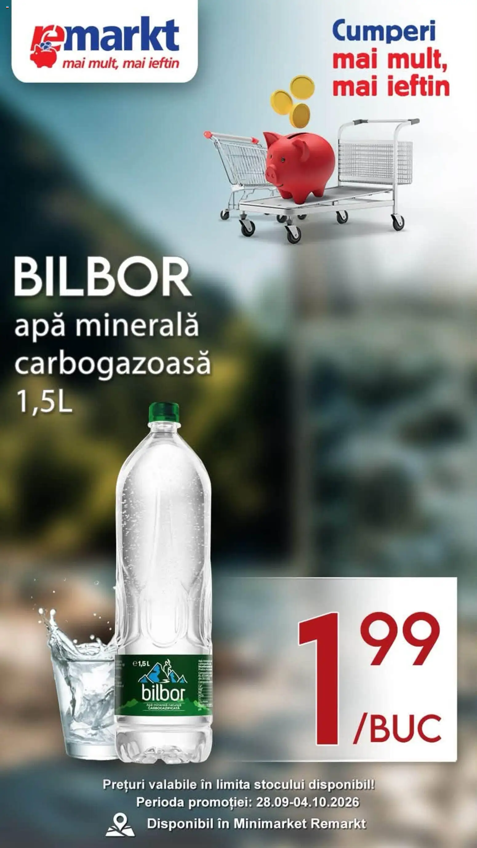 Catalog Remarkt 28 Septembrie - 3 Octombrie 2026 | Pagina 3 | Produse: Apa minerala carbogazoasa, Apa minerala, Apă
