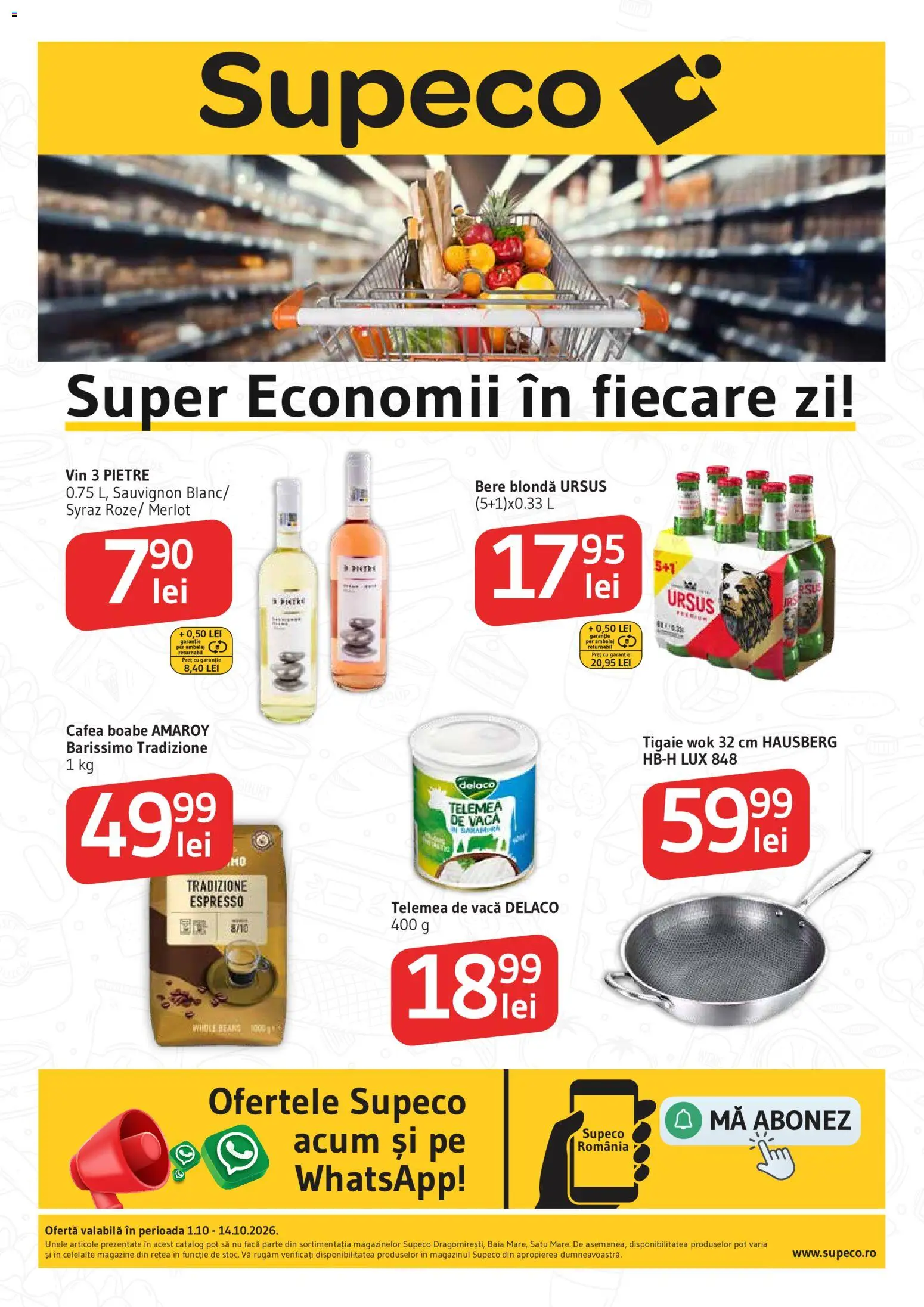 Catalog Supeco 1 - 13 Octombrie 2026 | Pagina 1 | Produse: Ursus, Delaco, Cafea, Vin