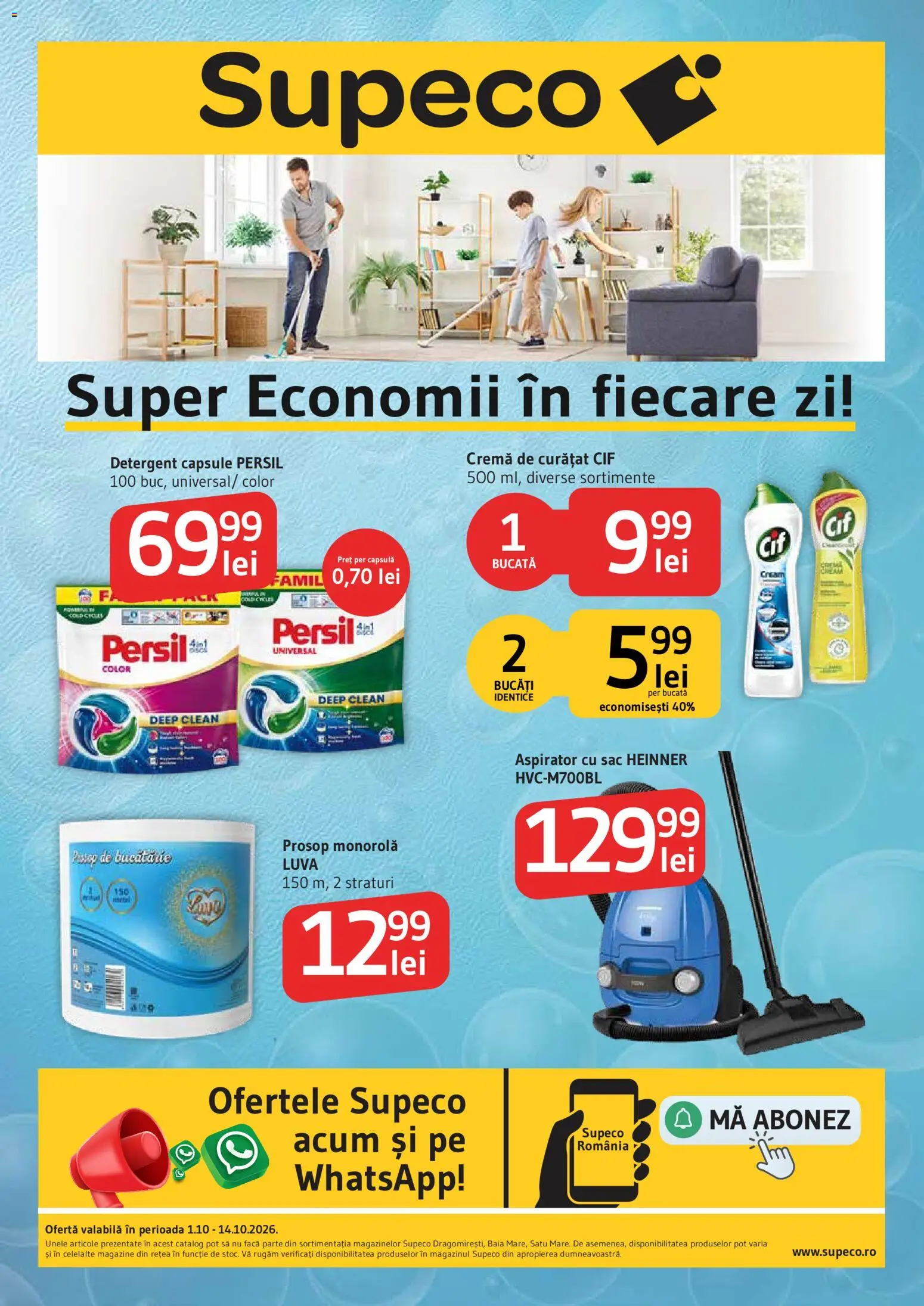 Catalog Supeco 11 - 13 Octombrie 2026 | Pagina 1 | Produse: Clean, Cif, Sac, Detergent