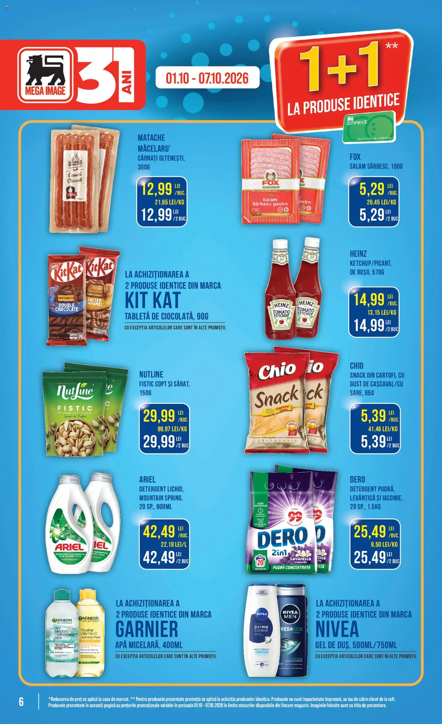 Catalog Mega Image 1 - 6 Octombrie 2026 | Pagina 6 | Produse: Tabletă, Aplică, Cașcaval, Detergent