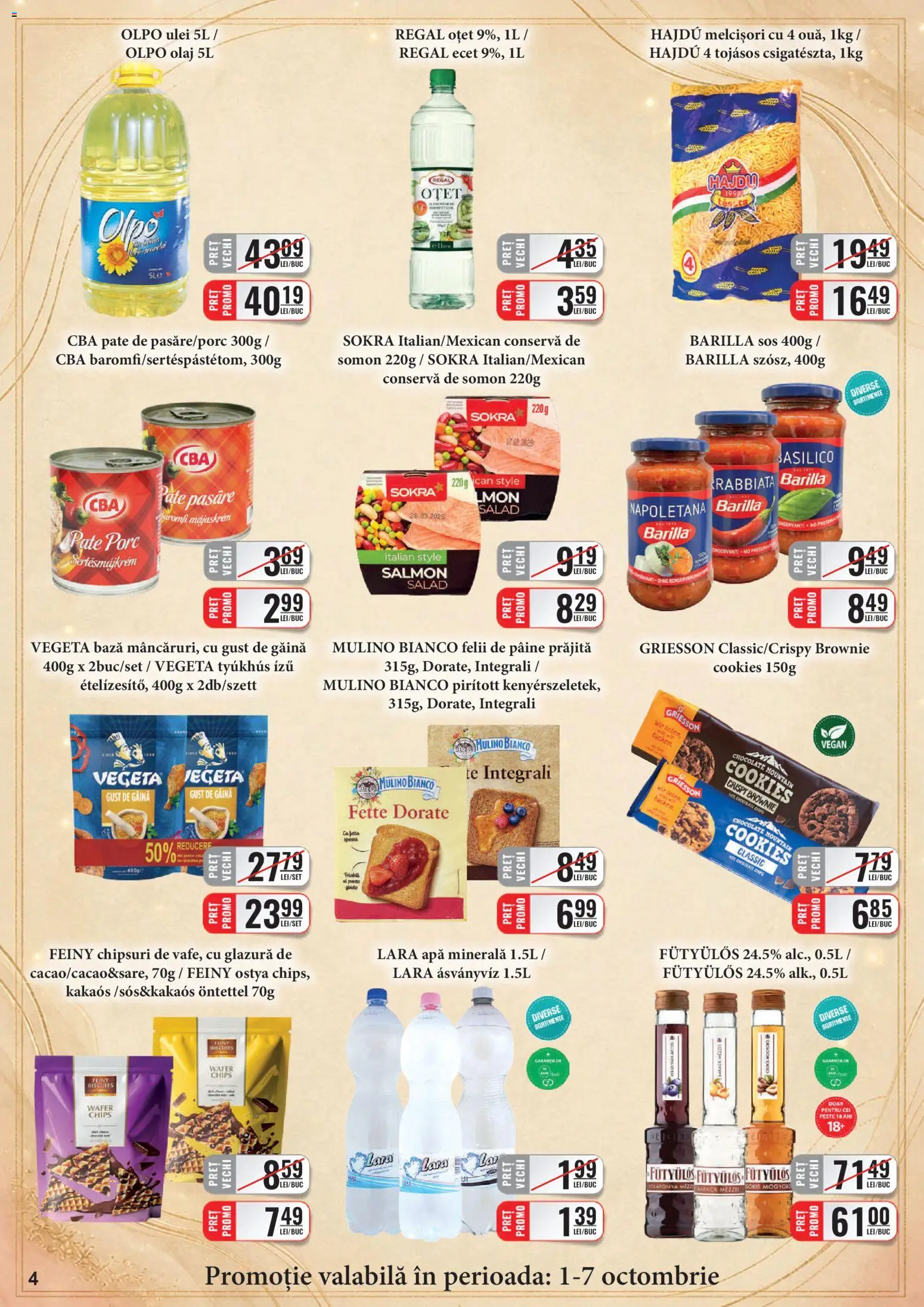 Catalog CBA 1 - 14 Octombrie 2026 | Pagina 4 | Produse: Pate, Pâine prăjită, Oțet, Somon