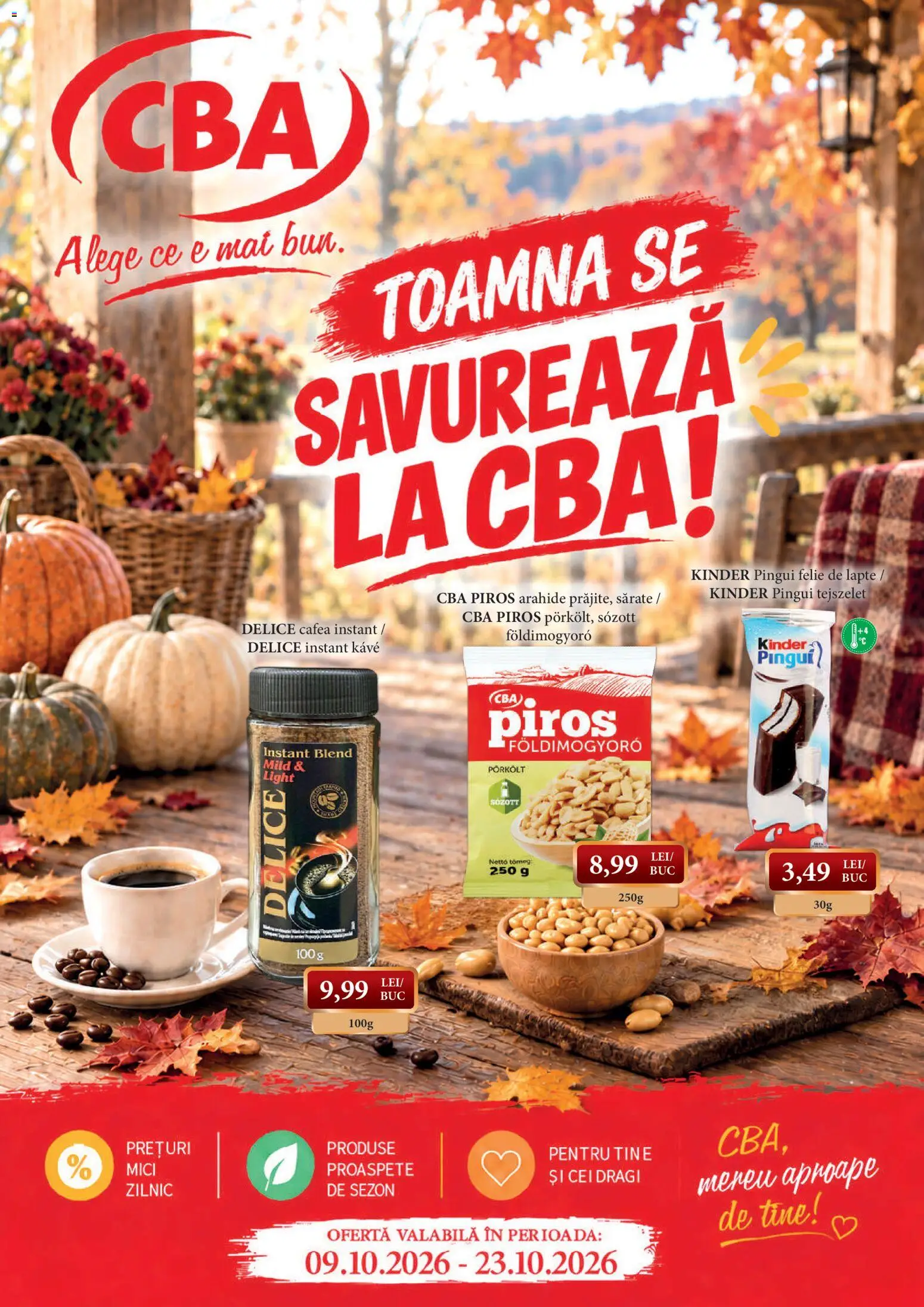 Catalog CBA 9 - 22 Octombrie 2026 | Pagina 1 | Produse: Mici, Arahide, Lapte, Cafea