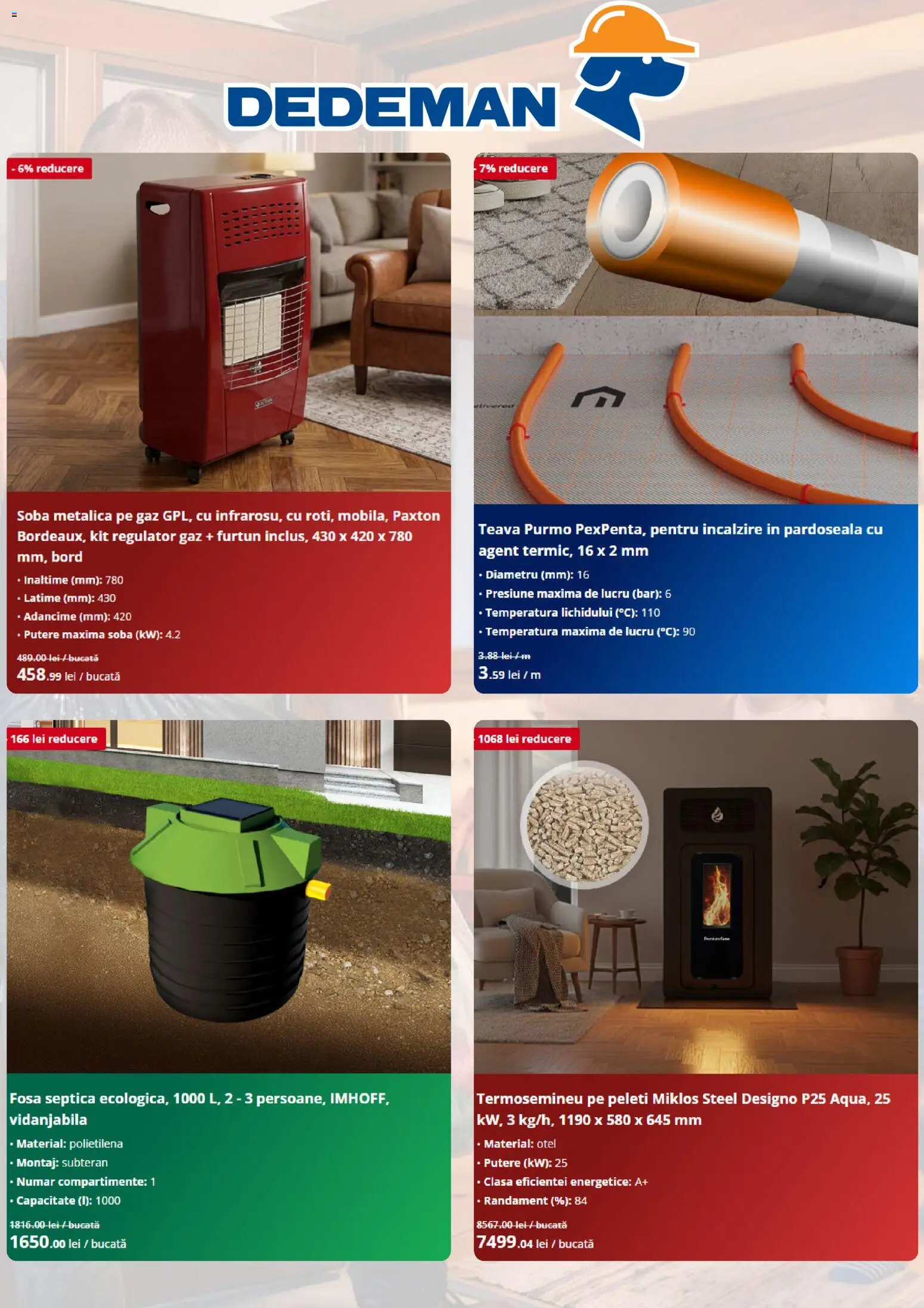 Catalog Dedeman 1 - 30 Octombrie 2026 | Pagina 2 | Produse: Sobă, Pardoseală, Țeavă, Fosă septică