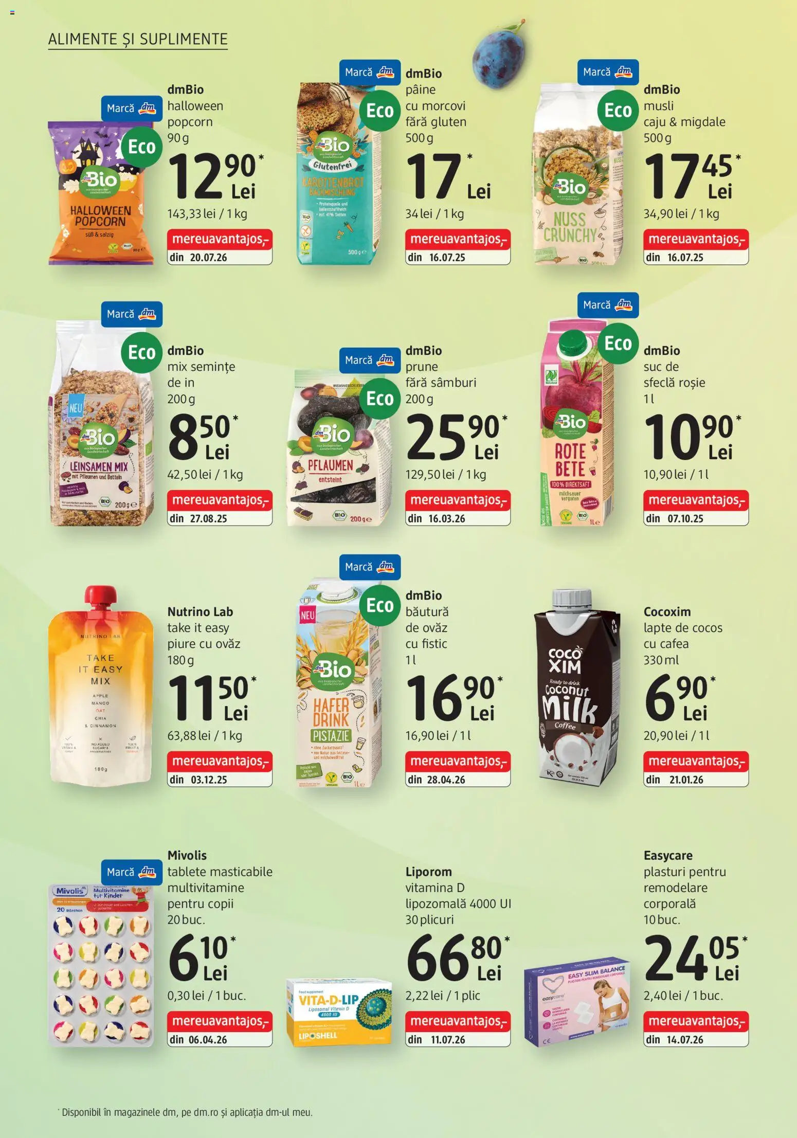 Catalog DM Drogerie Markt 1 Octombrie - 29 Noiembrie 2026 | Pagina 8 | Produse: Lapte, Cafea, Prune, Mango