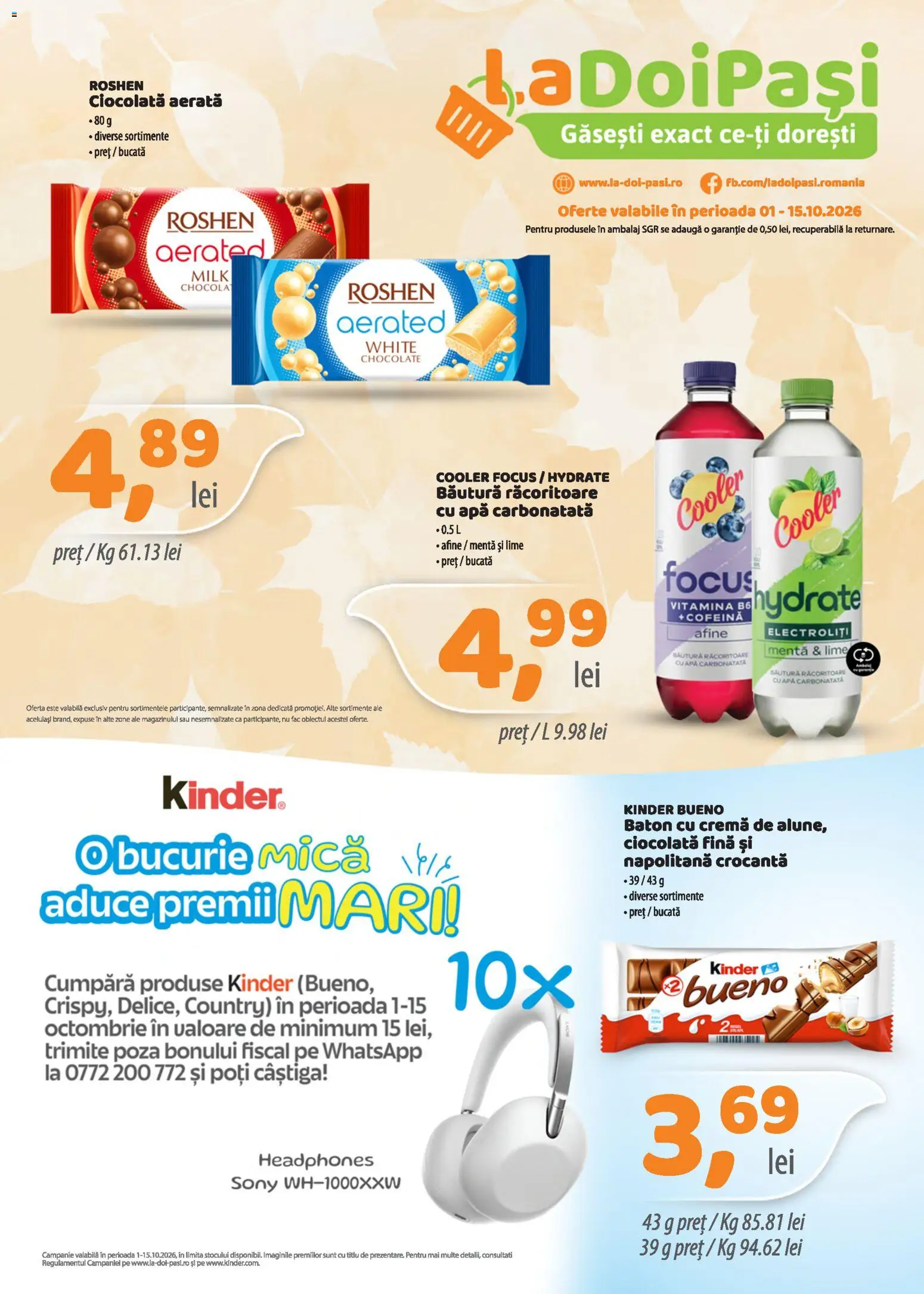 Catalog LaDoiPași 1 - 14 Octombrie 2026 | Pagina 1 | Produse: Afine, Bautura racoritoare, Cremă, Ciocolată
