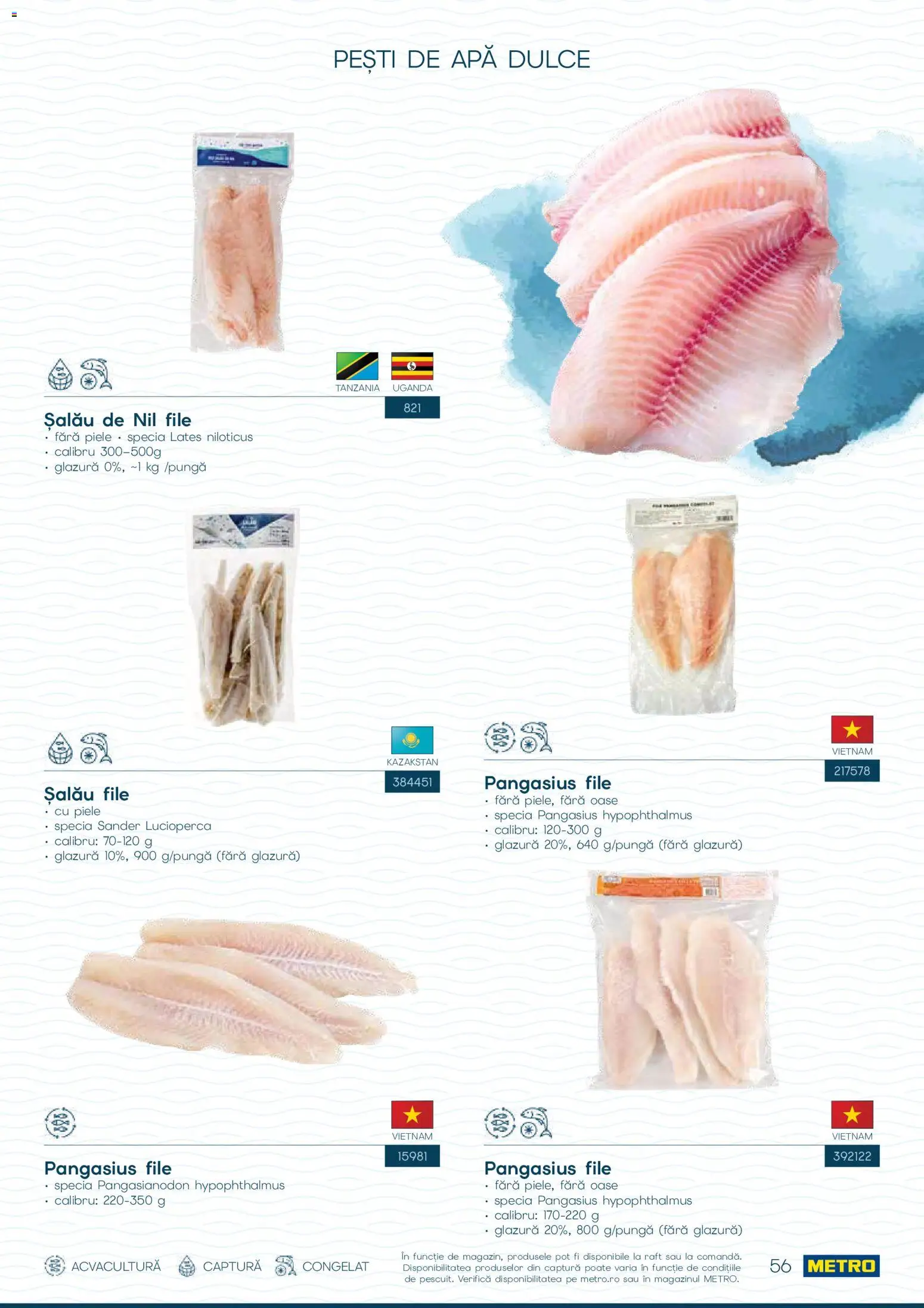 Catalog METRO 1 Octombrie - 30 Decembrie 2026 | Pagina 56 | Produse: Raft, Pangasius, Apă