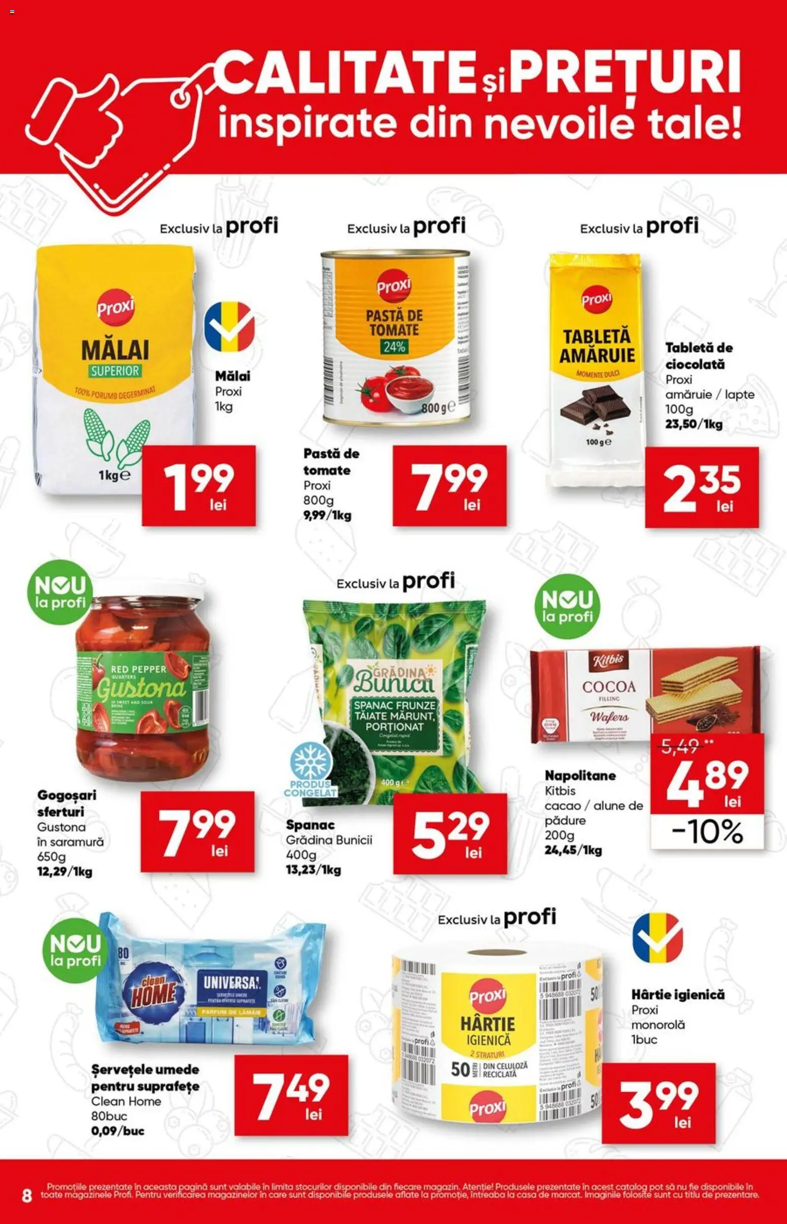 Catalog Profi 1 - 6 Octombrie 2026 | Pagina 8 | Produse: Spanac, Pastă de tomate, Paste, Porumb
