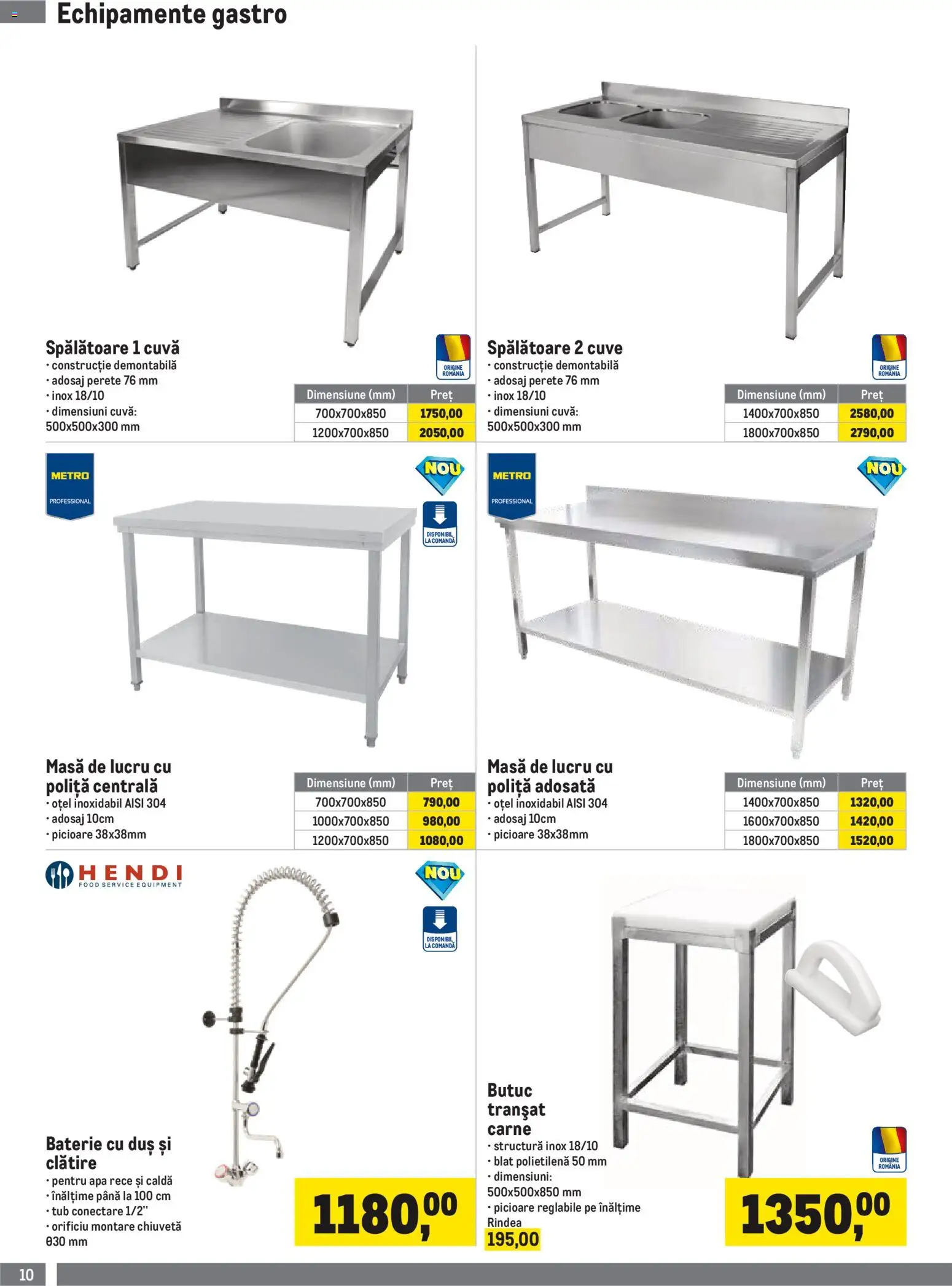 Catalog METRO 1 Octombrie 2026 - 3 Ianuarie 2027 | Pagina 10 | Produse: Gastro, Masă, Baterie, Apă