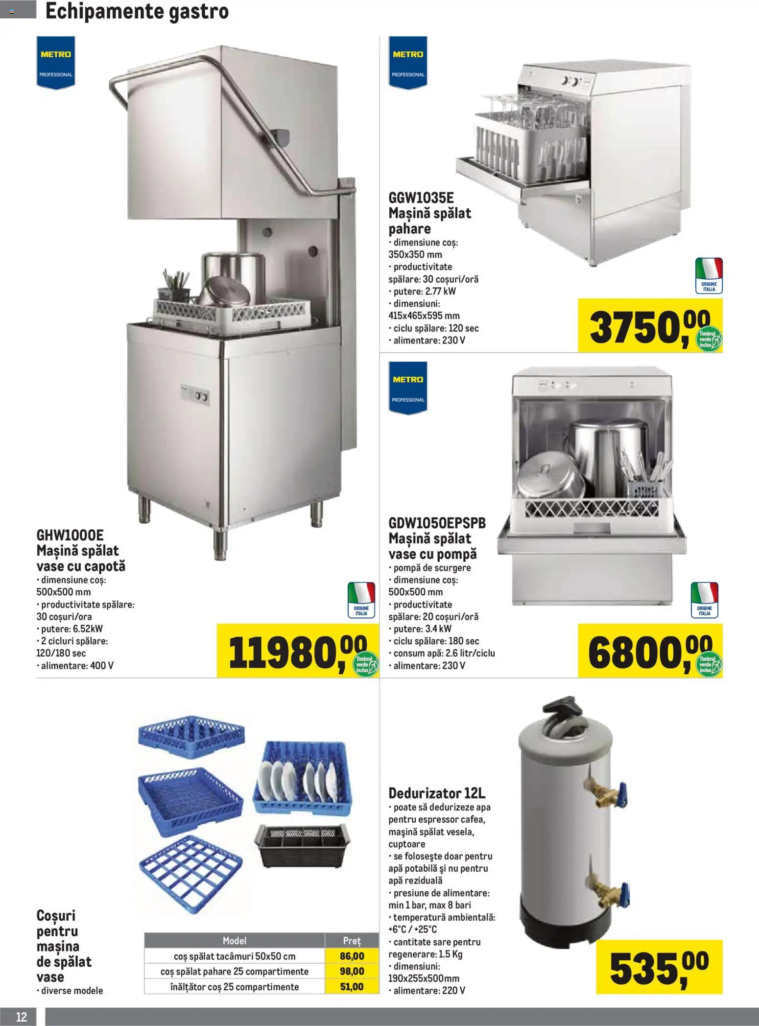Catalog METRO 1 Octombrie 2026 - 3 Ianuarie 2027 | Pagina 12 | Produse: Gastro, Pahare, Coș, Apă