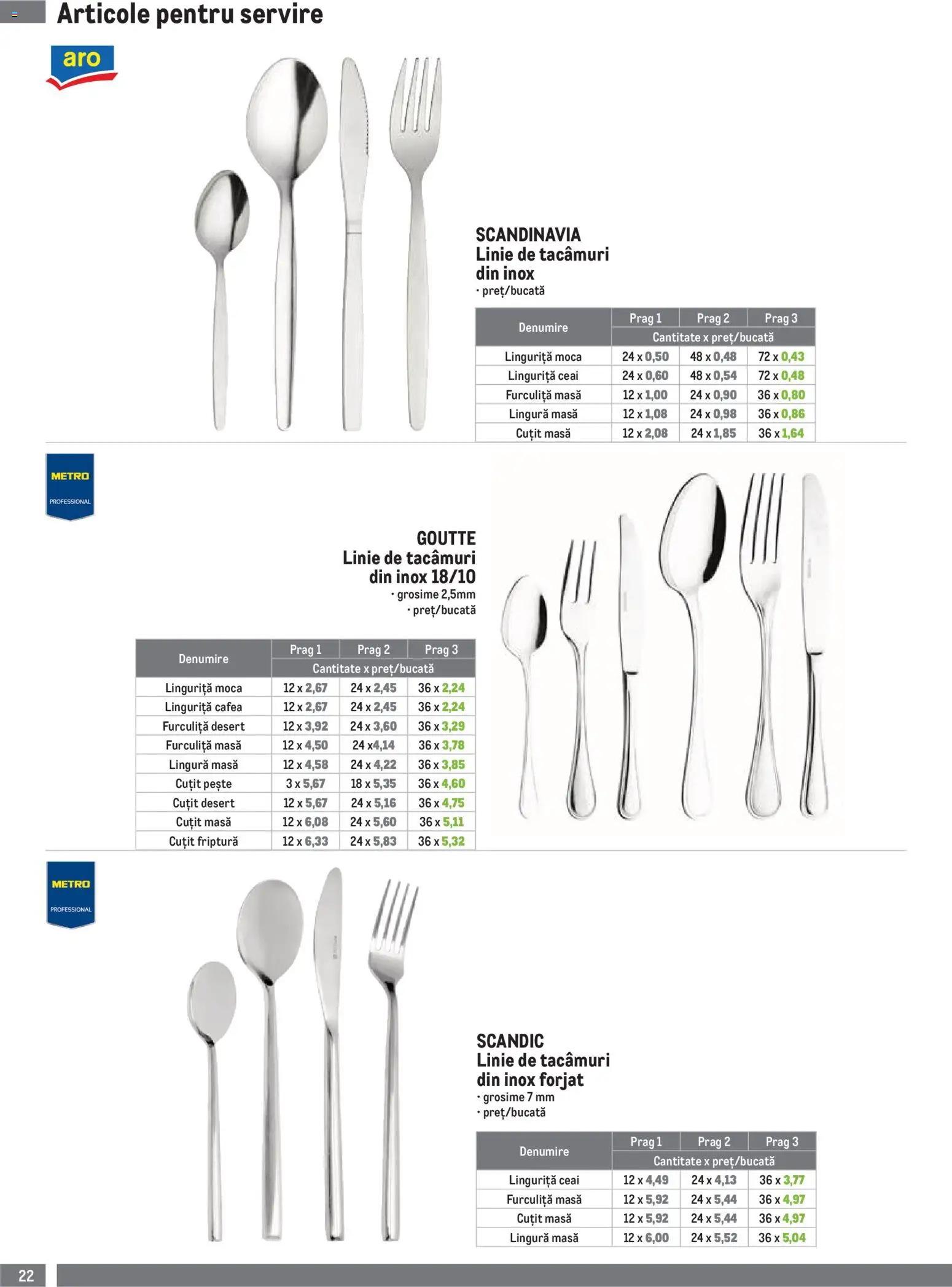 Catalog METRO 1 Octombrie 2026 - 3 Ianuarie 2027 | Pagina 22 | Produse: Masă, Cuțit, Pește, Desert