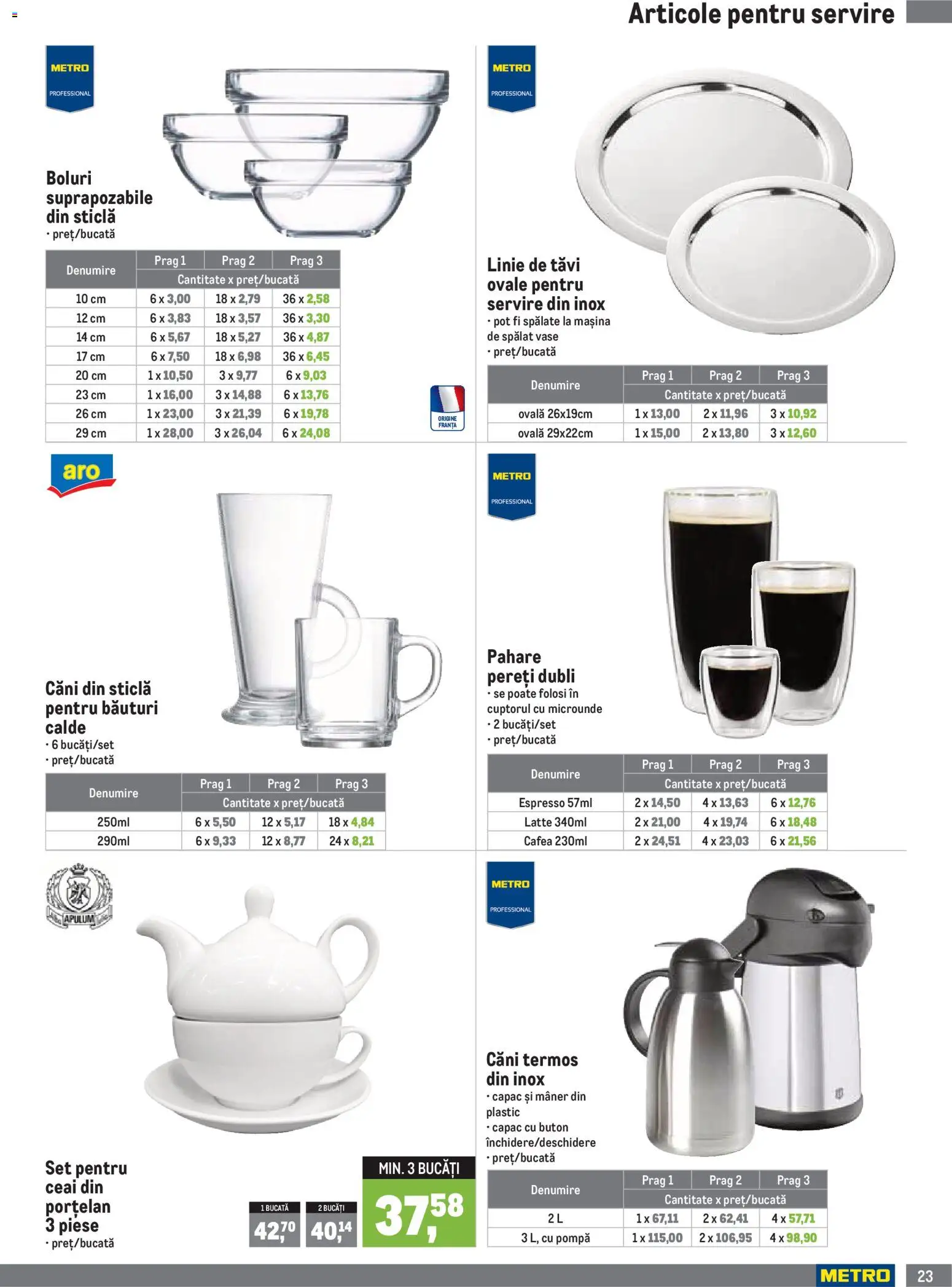 Catalog METRO 1 Octombrie 2026 - 3 Ianuarie 2027 | Pagina 23 | Produse: Vase, Mâner, Termos, Cafea