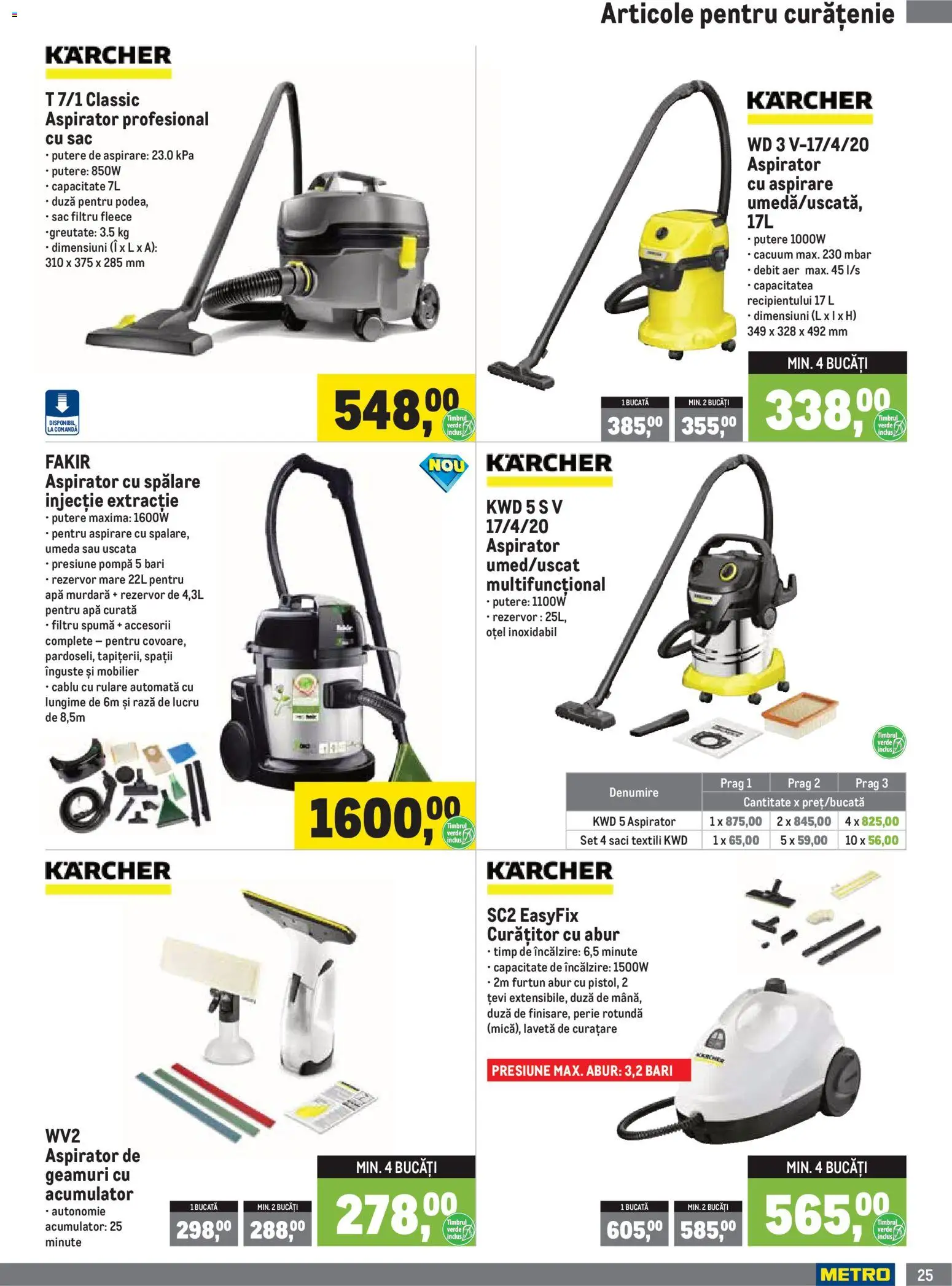 Catalog METRO 1 Octombrie 2026 - 3 Ianuarie 2027 | Pagina 25 | Produse: Cablu, Aspirator, Perie, Apă