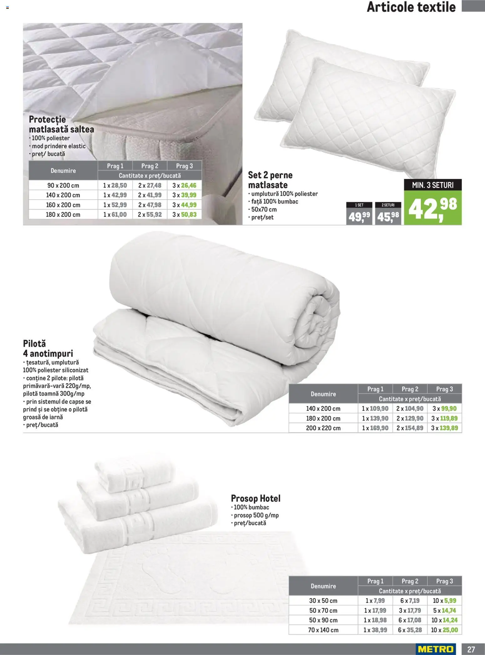 Catalog METRO 1 Octombrie 2026 - 3 Ianuarie 2027 | Pagina 27 | Produse: Perne, Saltea, Pilotă