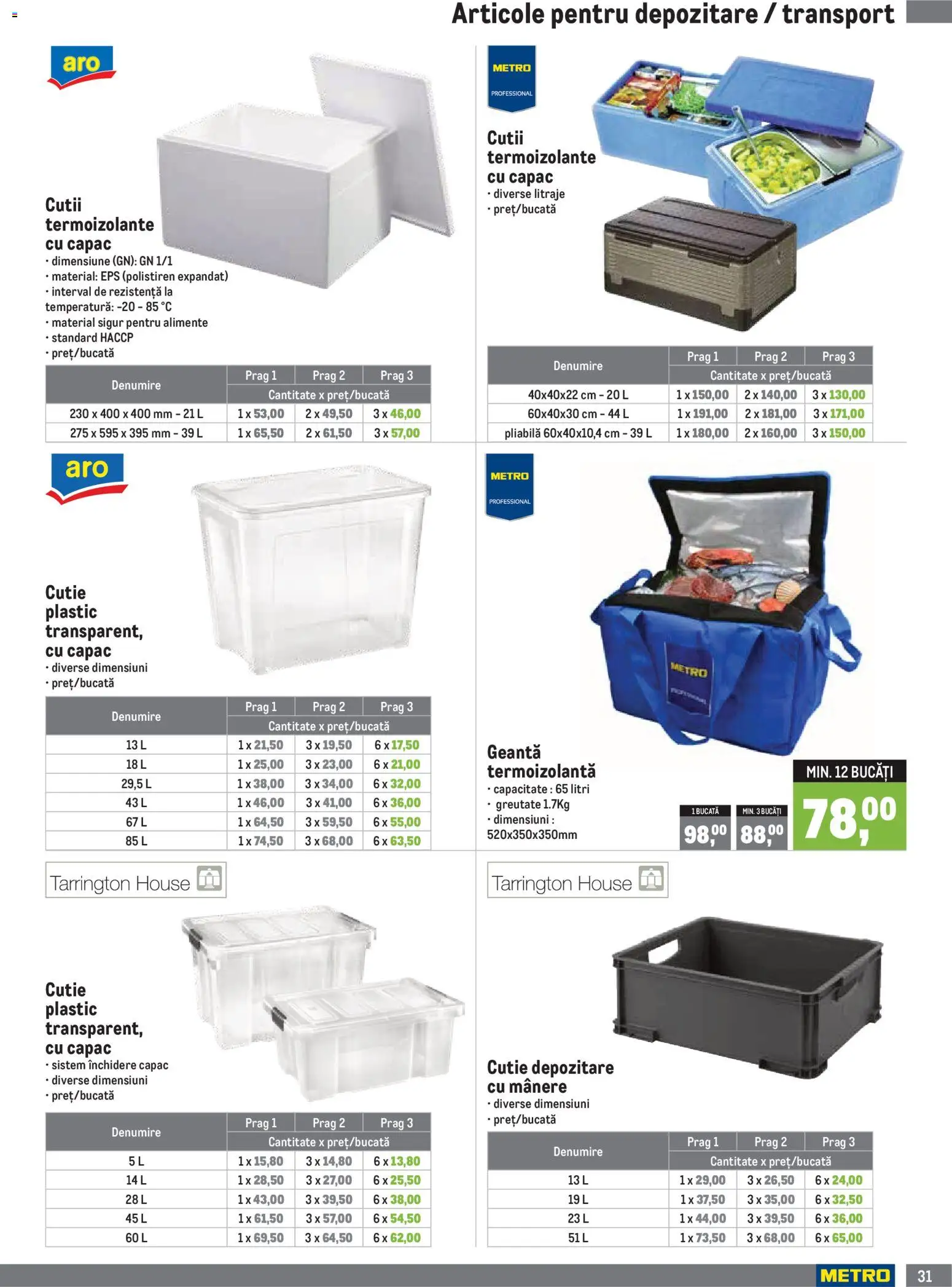 Catalog METRO 1 Octombrie 2026 - 3 Ianuarie 2027 | Pagina 31 | Produse: Mânere, Geantă, Cutie, Depozitare