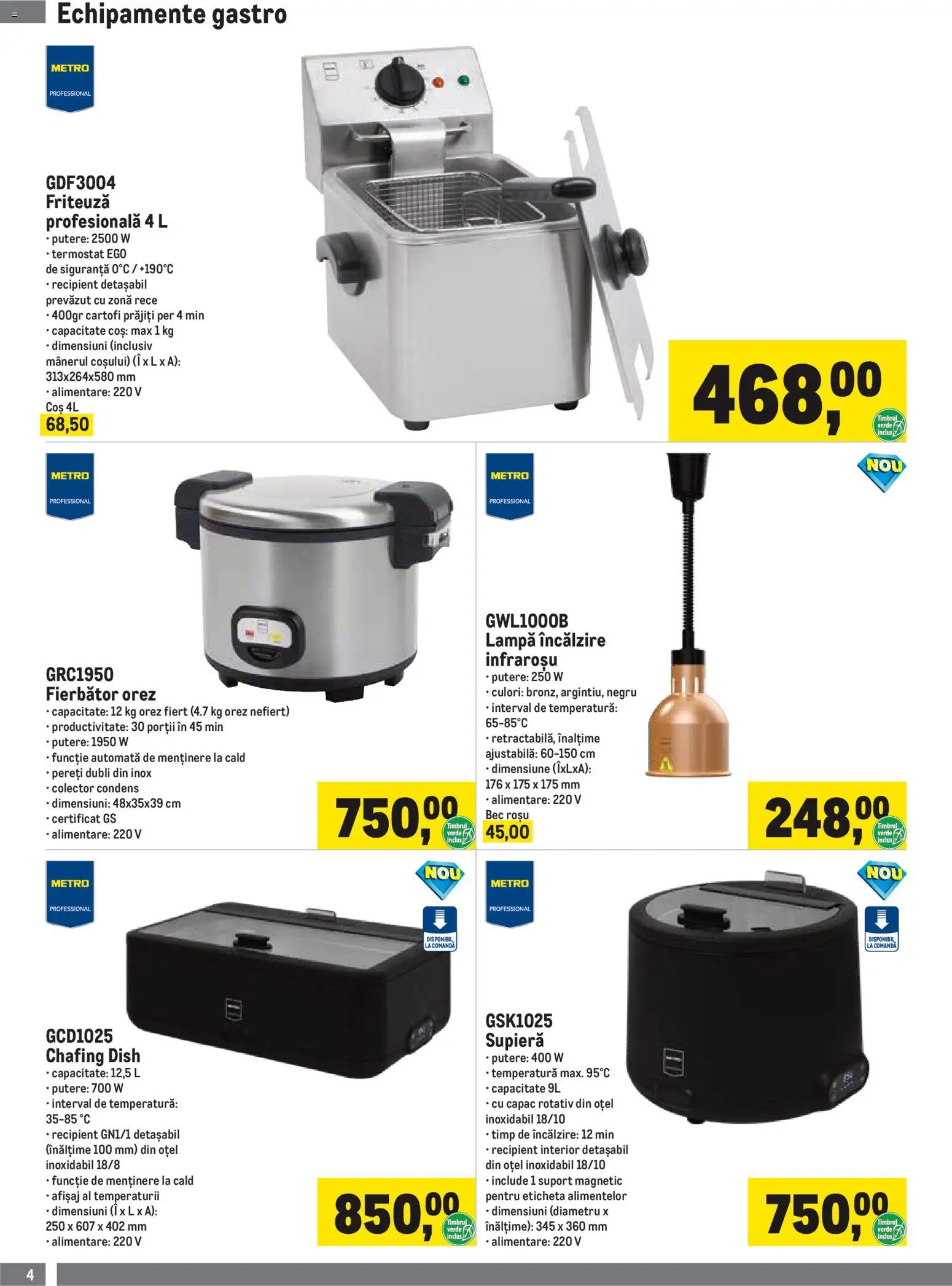 Catalog METRO 1 Octombrie 2026 - 3 Ianuarie 2027 | Pagina 4 | Produse: Friteuză, Coș, Lampă, Orez