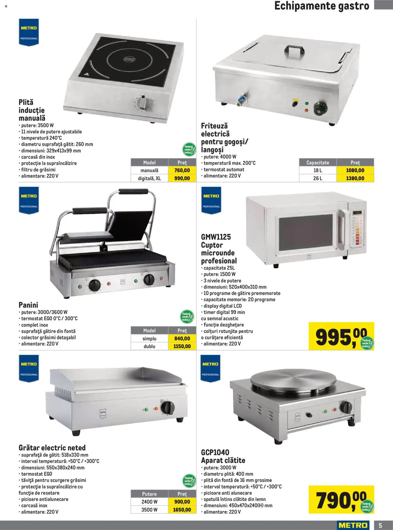 Catalog METRO 1 Octombrie 2026 - 3 Ianuarie 2027 | Pagina 5 | Produse: Electrică, Plită, Aparat, Clătite