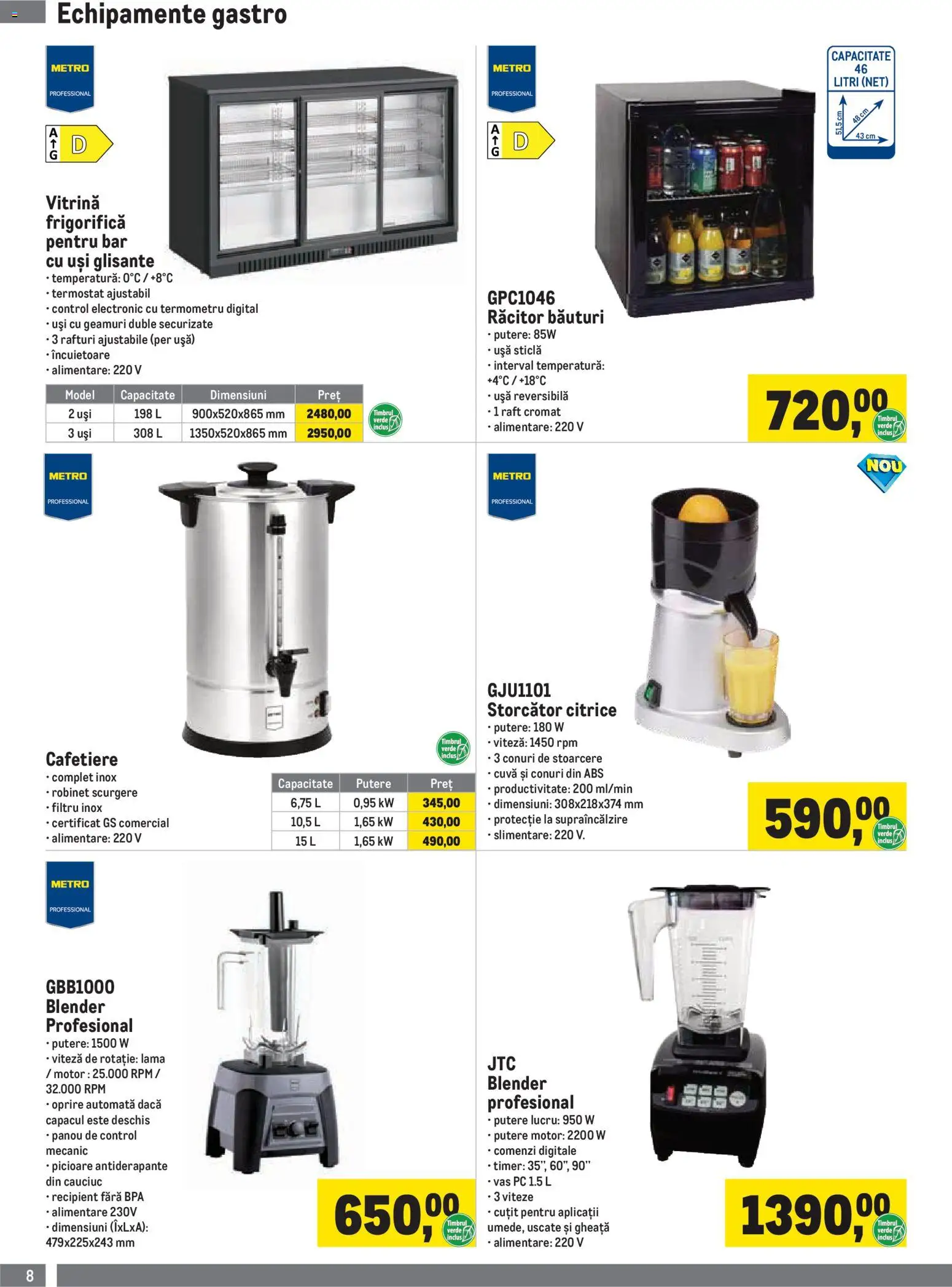 Catalog METRO 1 Octombrie 2026 - 3 Ianuarie 2027 | Pagina 8 | Produse: Termometru digital, Pc, Blender, Cuțit
