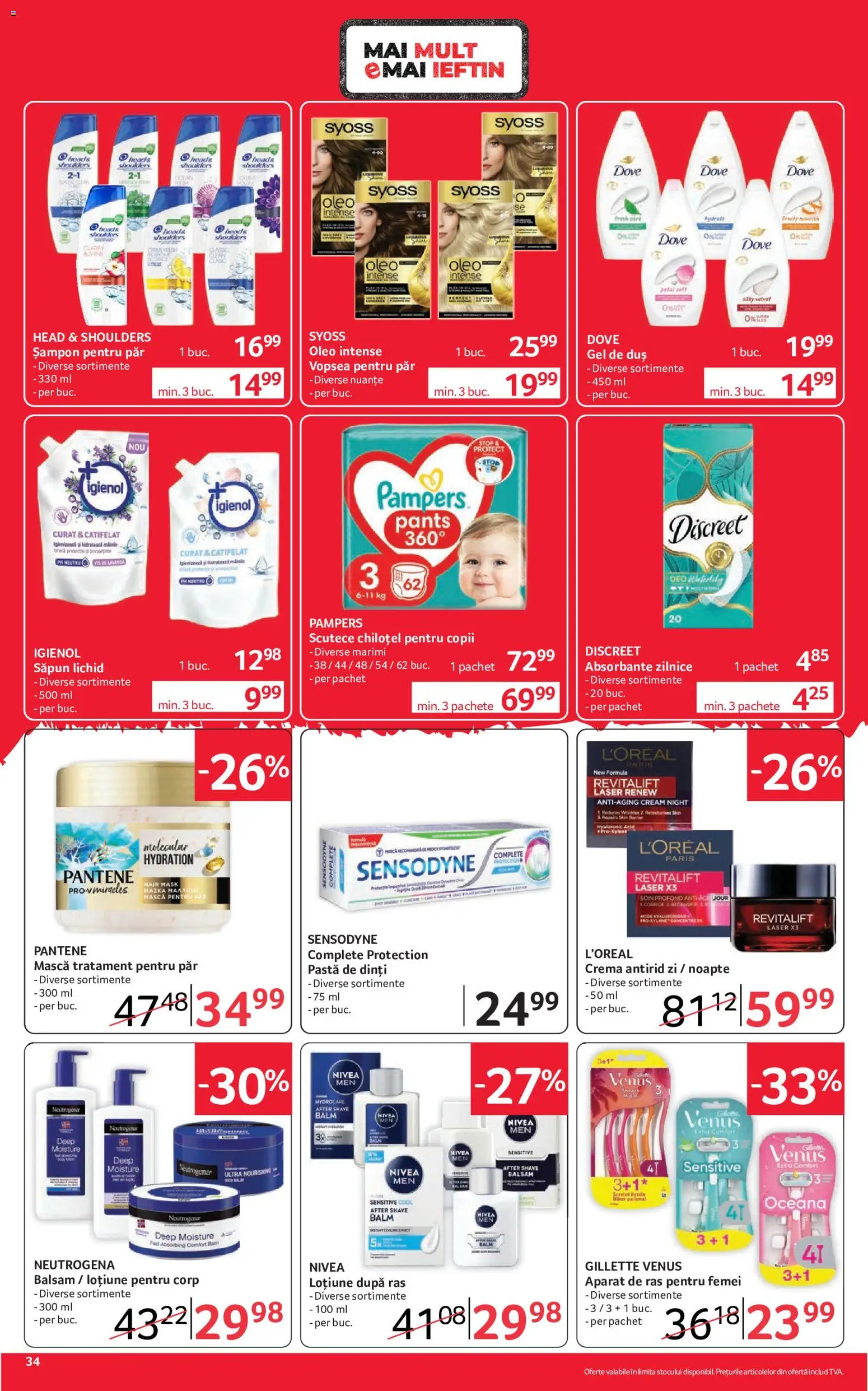 Catalog Selgros 2 - 14 Octombrie 2026 | Pagina 34 | Produse: Vopsea, Duș, Gillette Venus, Șampon