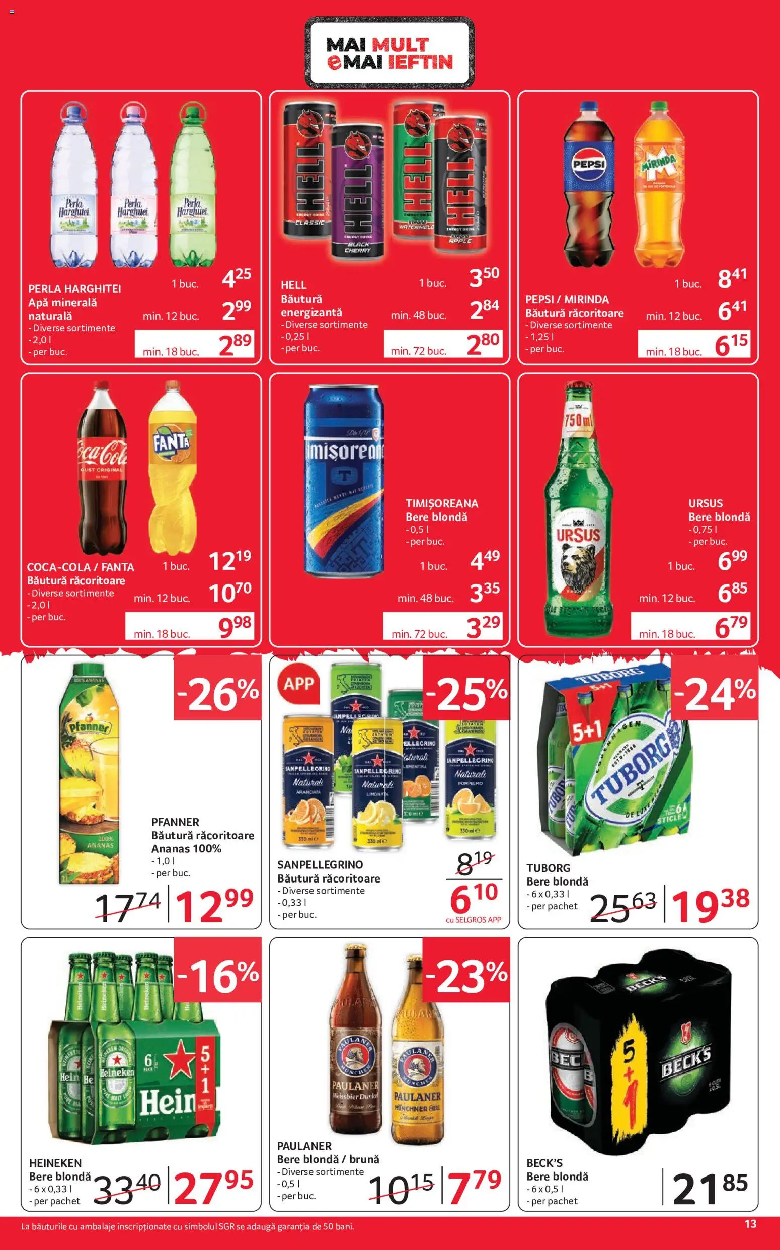 Catalog Selgros 2 - 14 Octombrie 2026 | Pagina 13 | Produse: Ursus, Bautura racoritoare, Apple, Apă