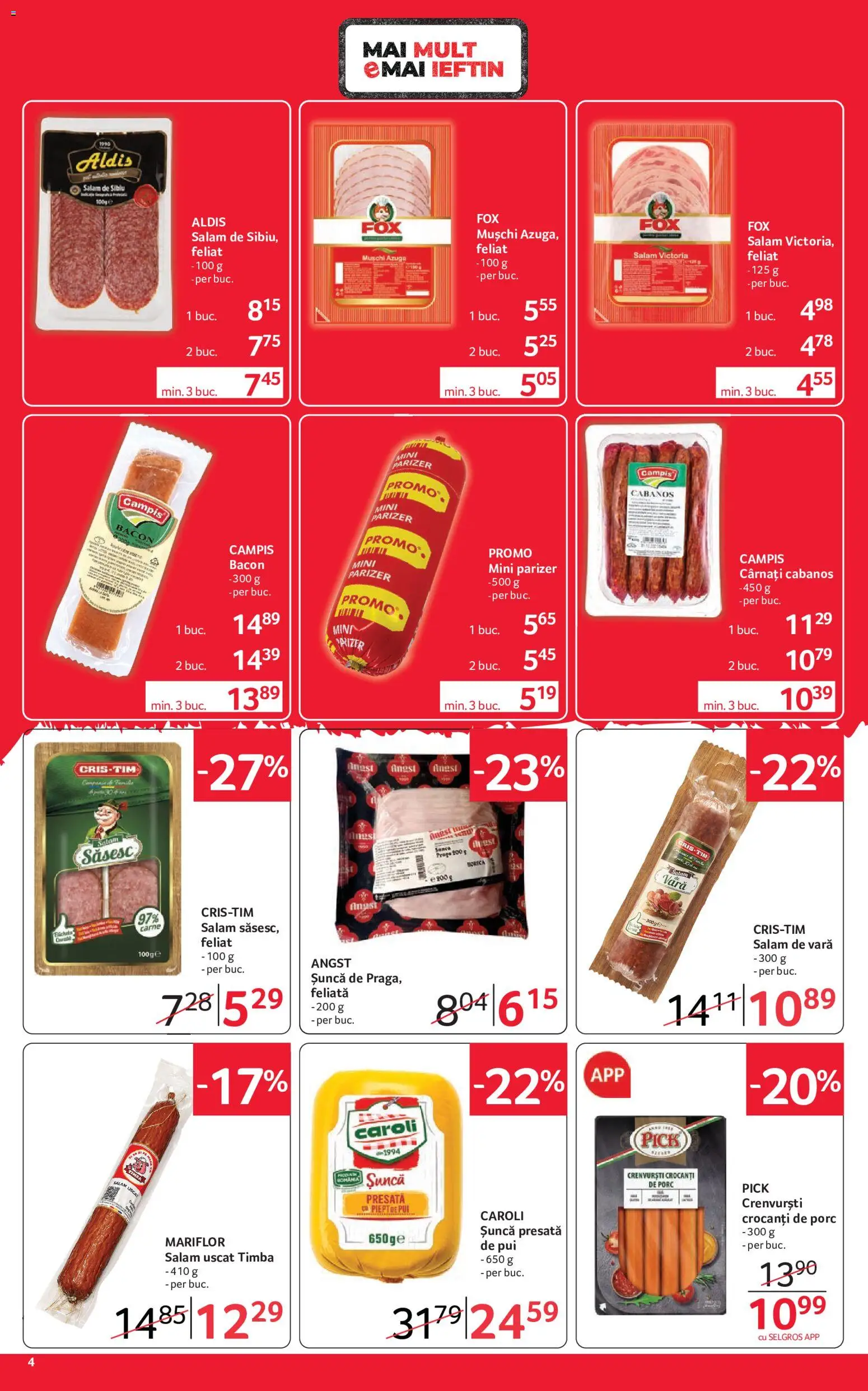 Catalog Selgros 2 - 14 Octombrie 2026 | Pagina 4 | Produse: Bacon, Cabanos, Mușchi, Șuncă