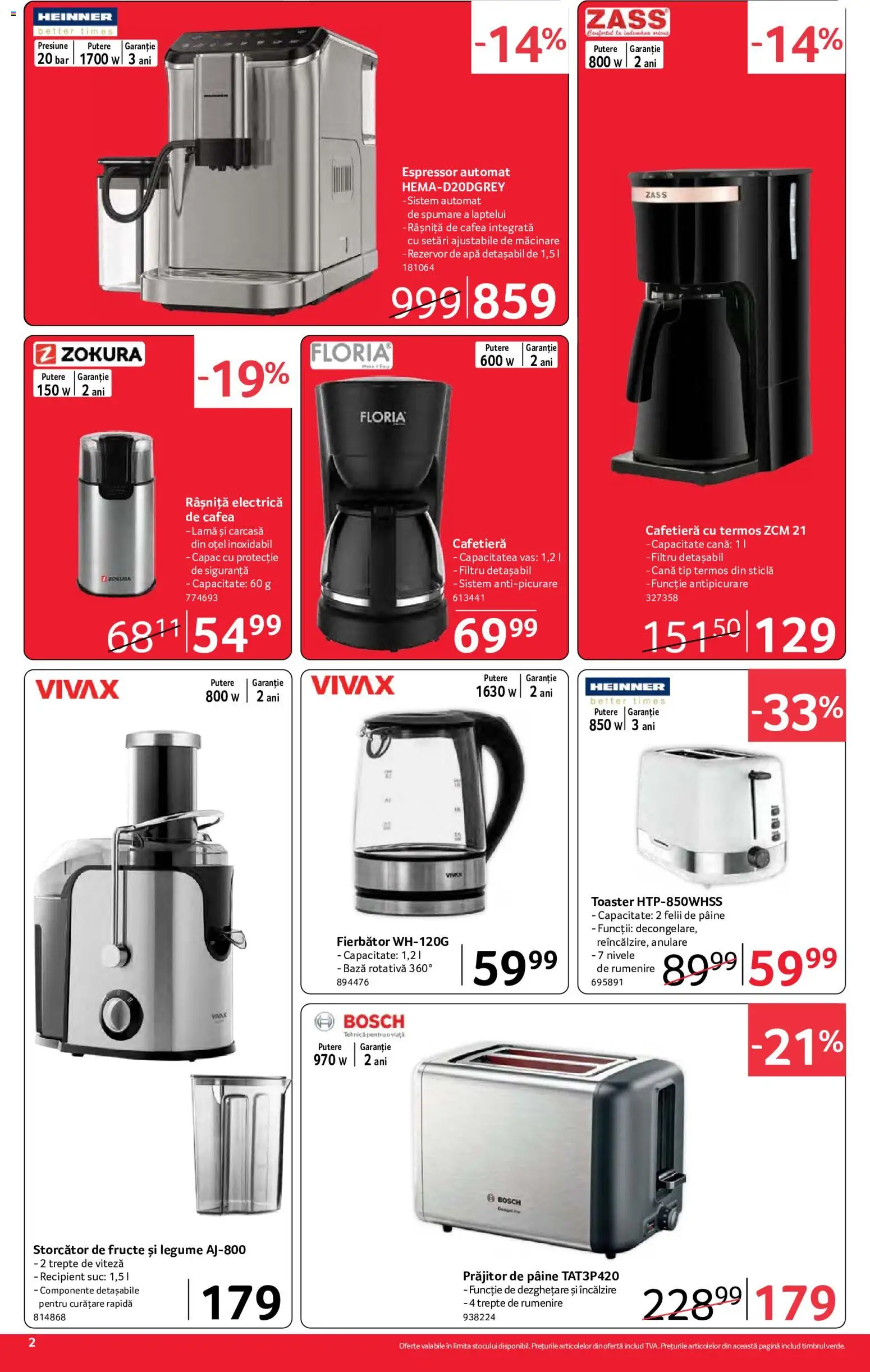 Catalog Selgros 2 - 14 Octombrie 2026 | Pagina 2 | Produse: Cafetieră, Storcător de fructe, Cafea, Apă