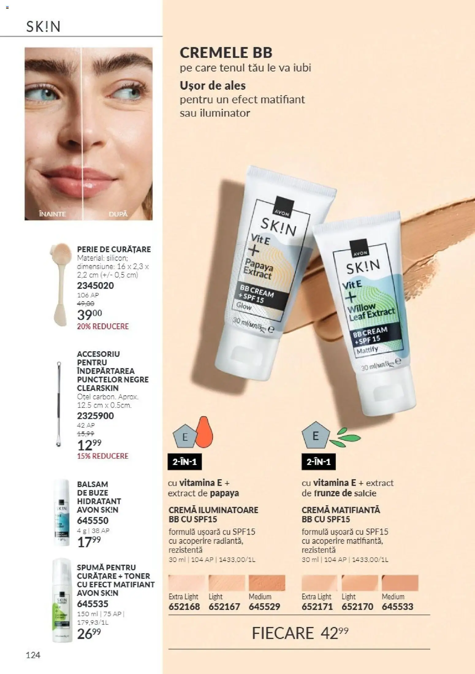 Catalog Avon 1 - 31 Octombrie 2026 | Pagina 124 | Produse: Bb cream, Perie, Balsam, Cremă