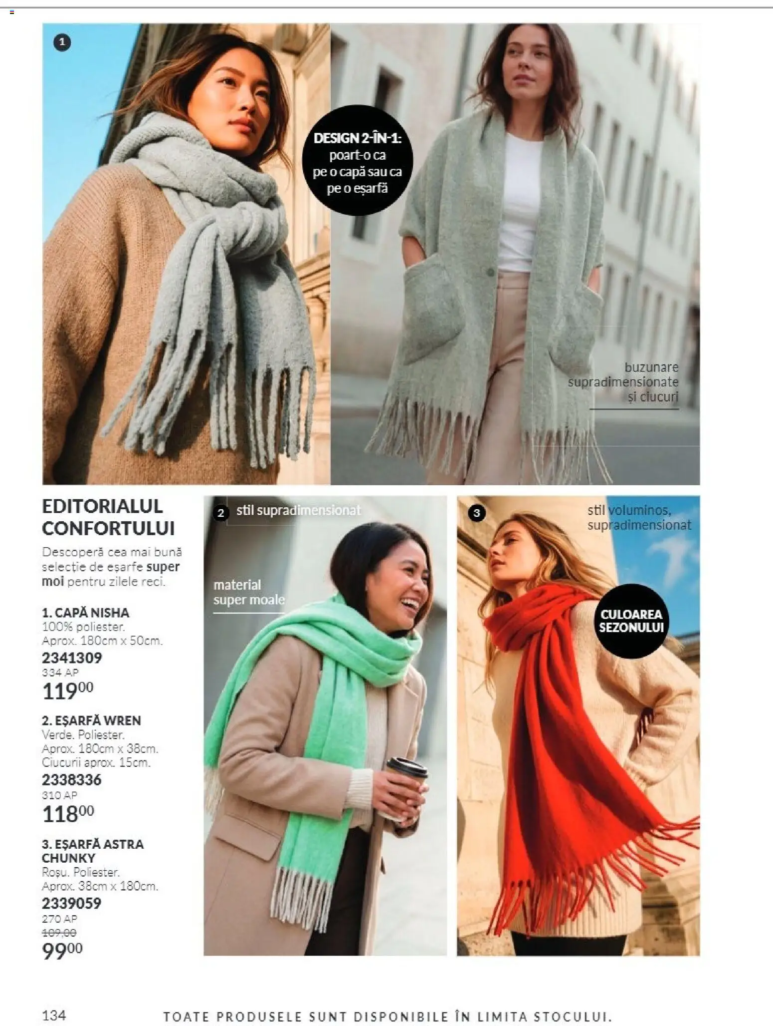 Catalog Avon 1 - 31 Octombrie 2026 | Pagina 134 | Produse: Eșarfă, Buzunare