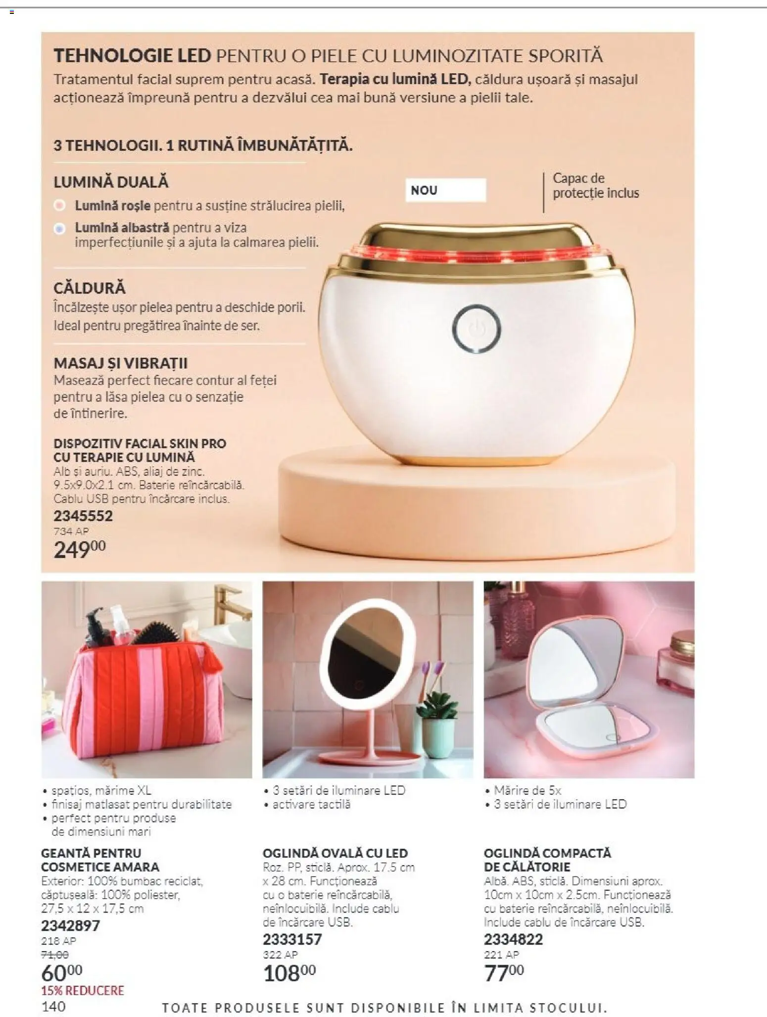 Catalog Avon 1 - 31 Octombrie 2026 | Pagina 140 | Produse: Lumină, Cablu, Baterie, Oglindă