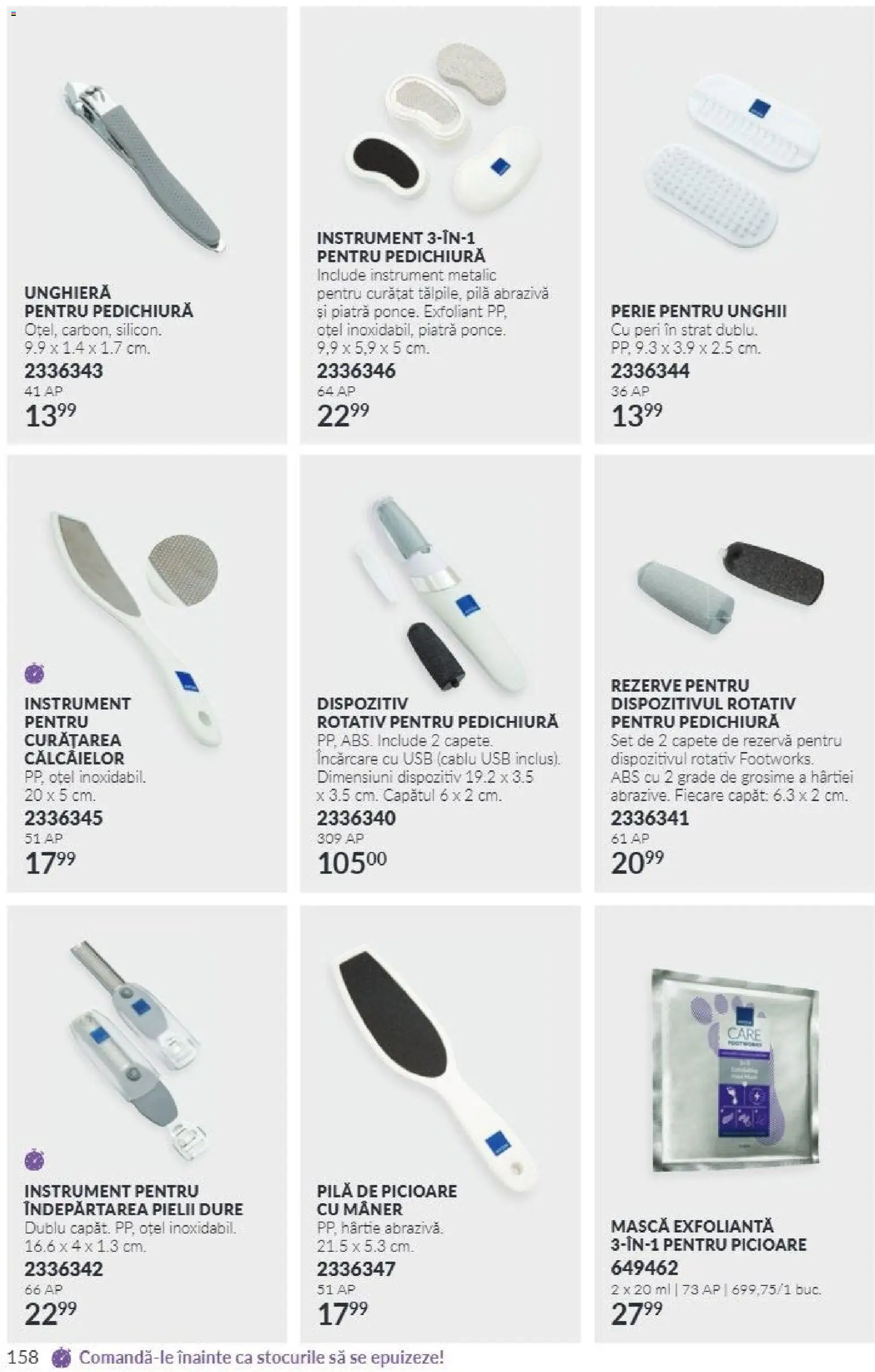 Catalog Avon 1 - 31 Octombrie 2026 | Pagina 158 | Produse: Cablu USB, Exfoliant, Mâner, Perie