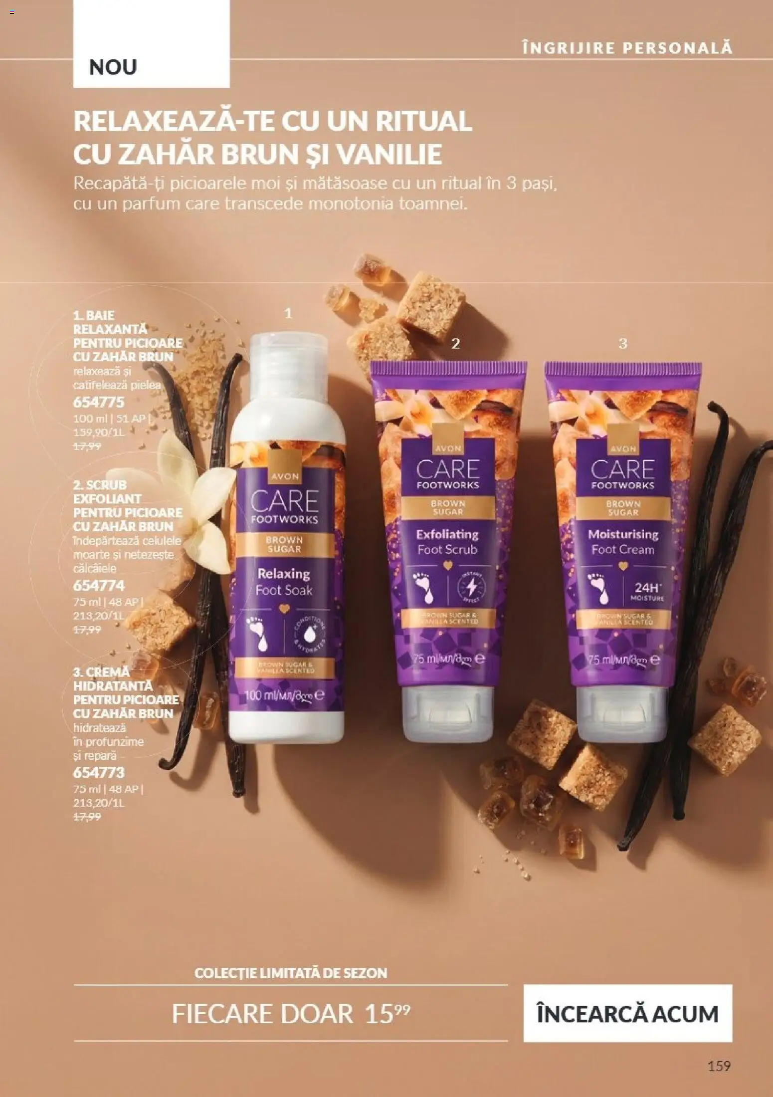 Catalog Avon 1 - 31 Octombrie 2026 | Pagina 159 | Produse: Scrub, Parfum, Cremă, Zahăr