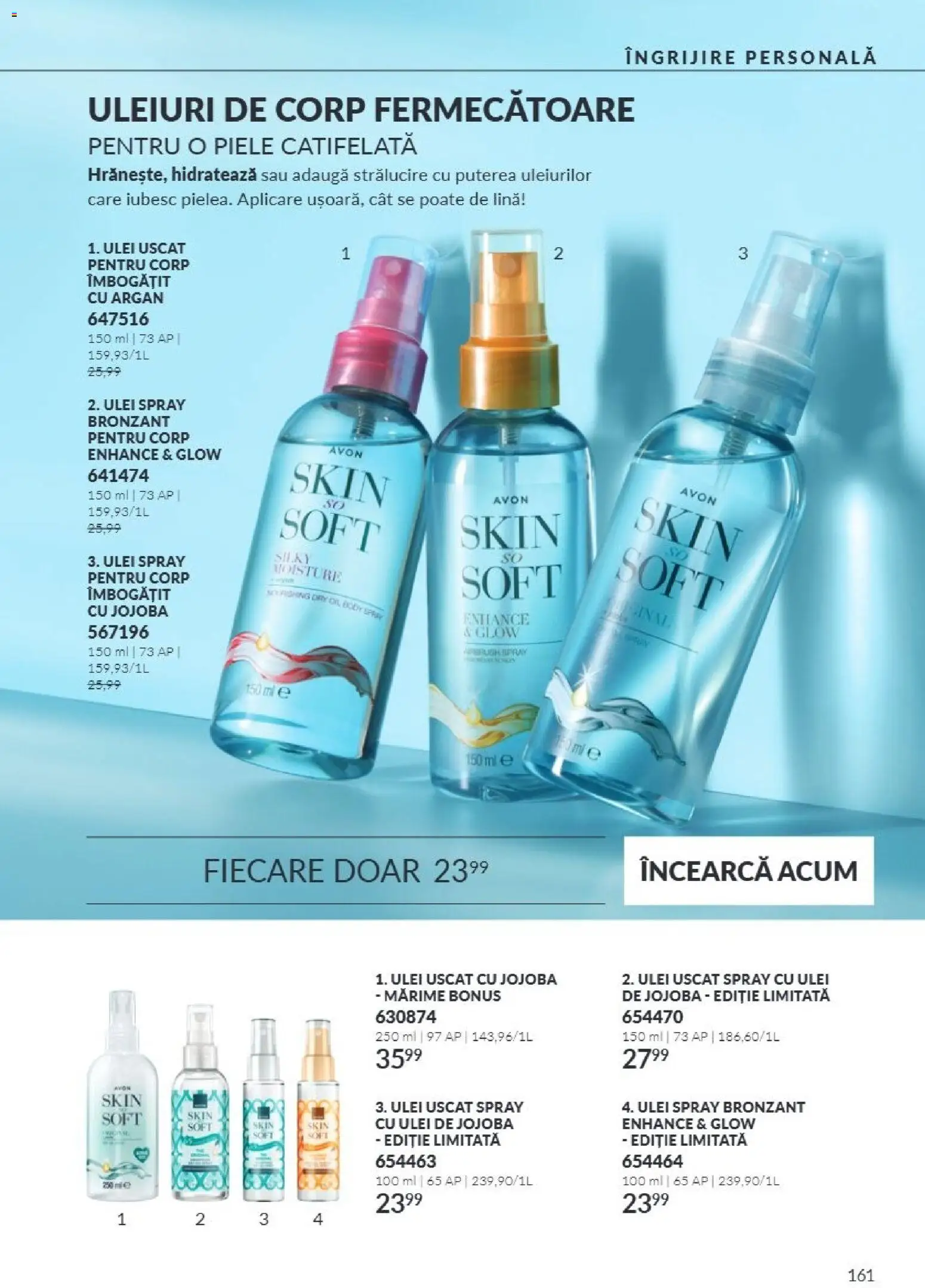 Catalog Avon 1 - 31 Octombrie 2026 | Pagina 161 | Produse: Body, Ulei