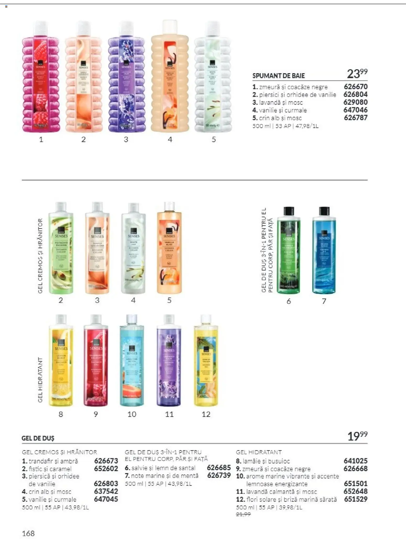 Catalog Avon 1 - 31 Octombrie 2026 | Pagina 168 | Produse: Zmeură, Trandafir, Duș, Flori