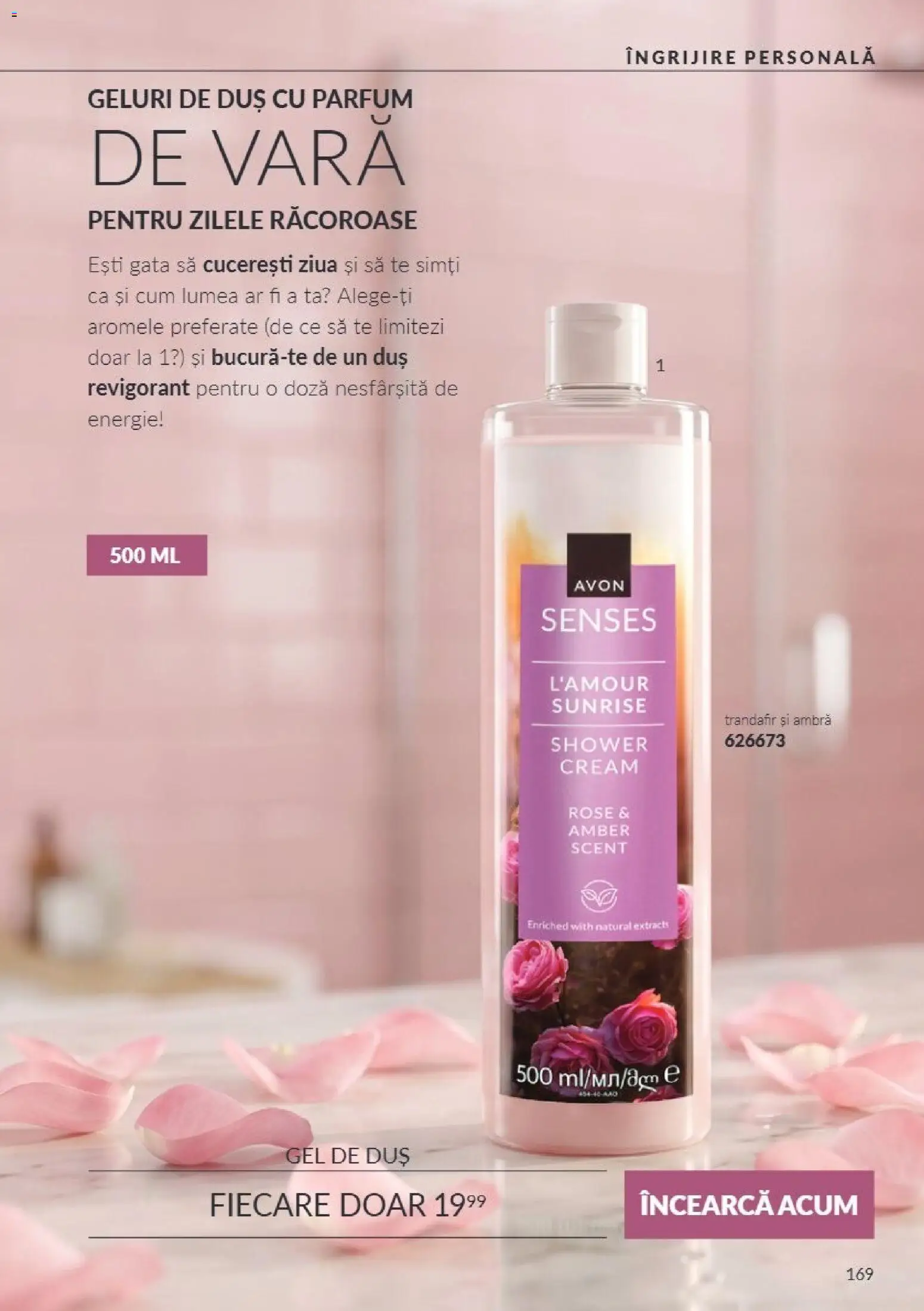 Catalog Avon 1 - 31 Octombrie 2026 | Pagina 169 | Produse: Trandafir, Duș, Parfum, Gel de duș