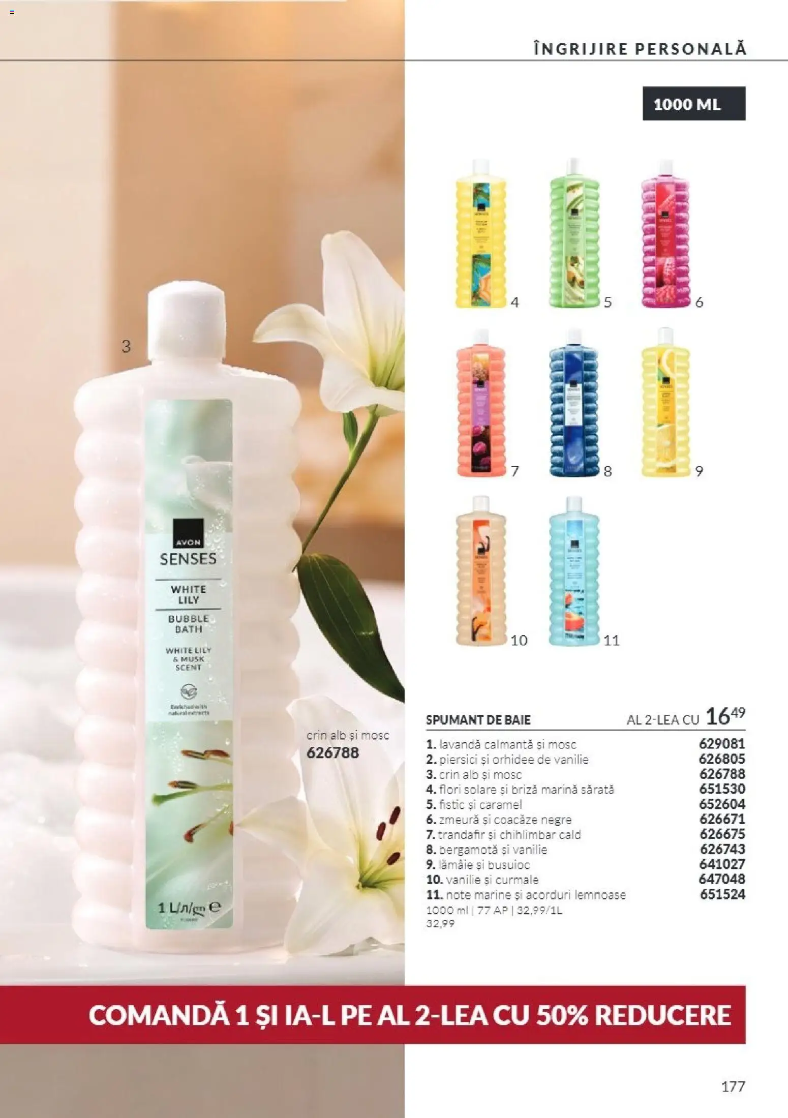 Catalog Avon 1 - 31 Octombrie 2026 | Pagina 177 | Produse: Fistic, Curmale, Piersici, Spumant de baie