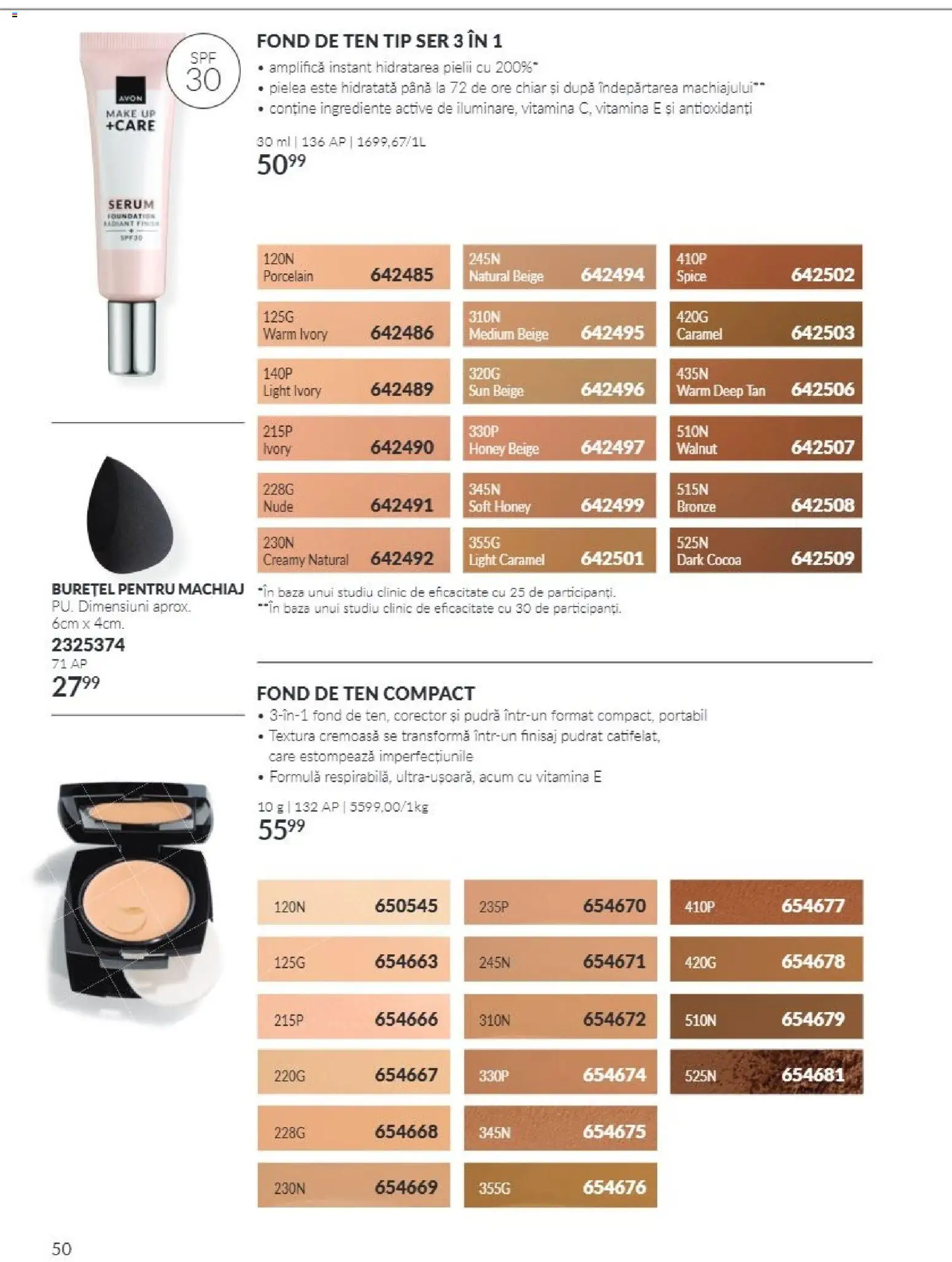 Catalog Avon 1 - 31 Octombrie 2026 | Pagina 50 | Produse: Fond de ten, Finisaj, Active, Machiaj